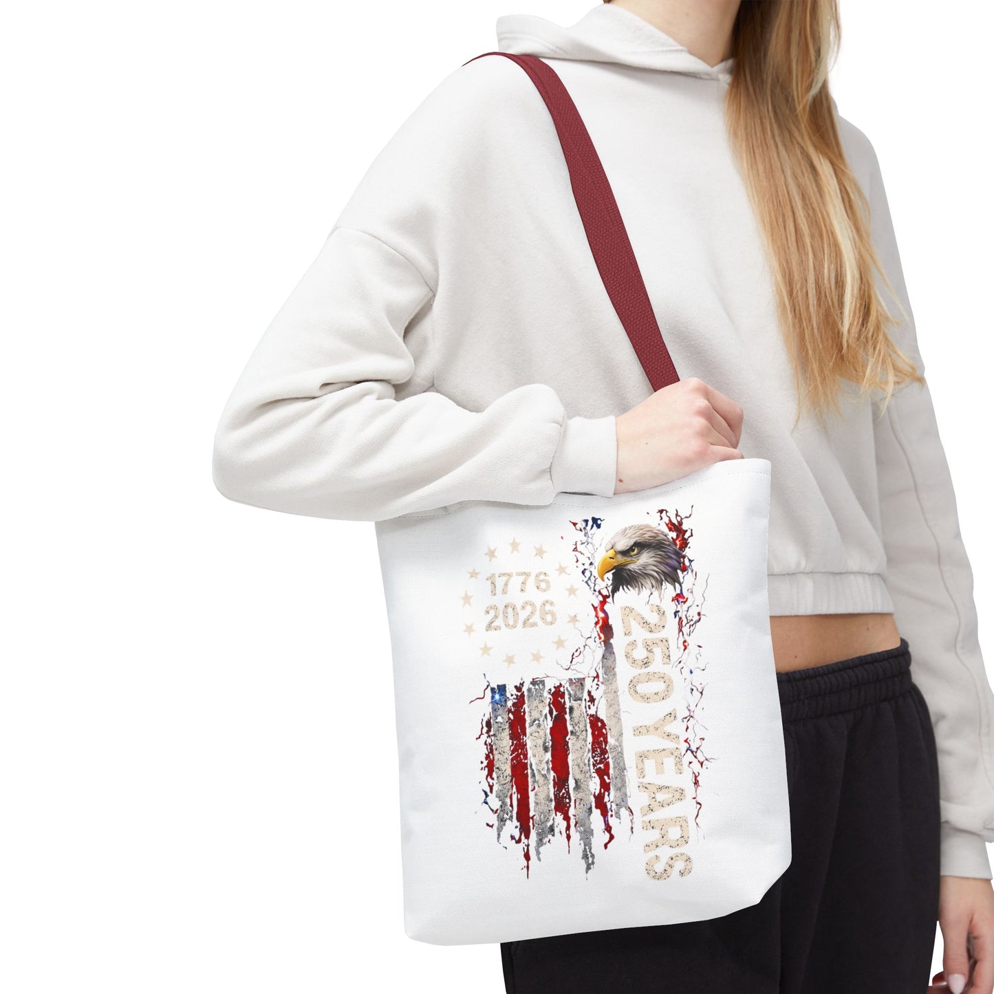 #250 1776-2026 250 Years USA Bicentennial Eagle Tote Bag