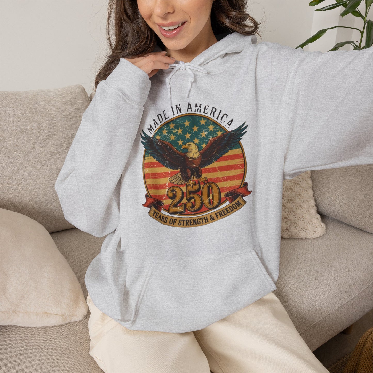 #250 Made in America Eagle 250th Anniversary Patriotic Hoodie