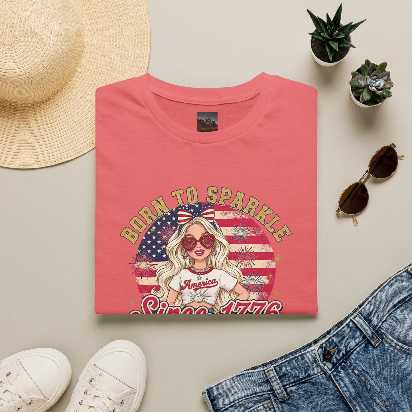 #250 "Born to Sparkle Since 1776" Patriotic T-Shirt