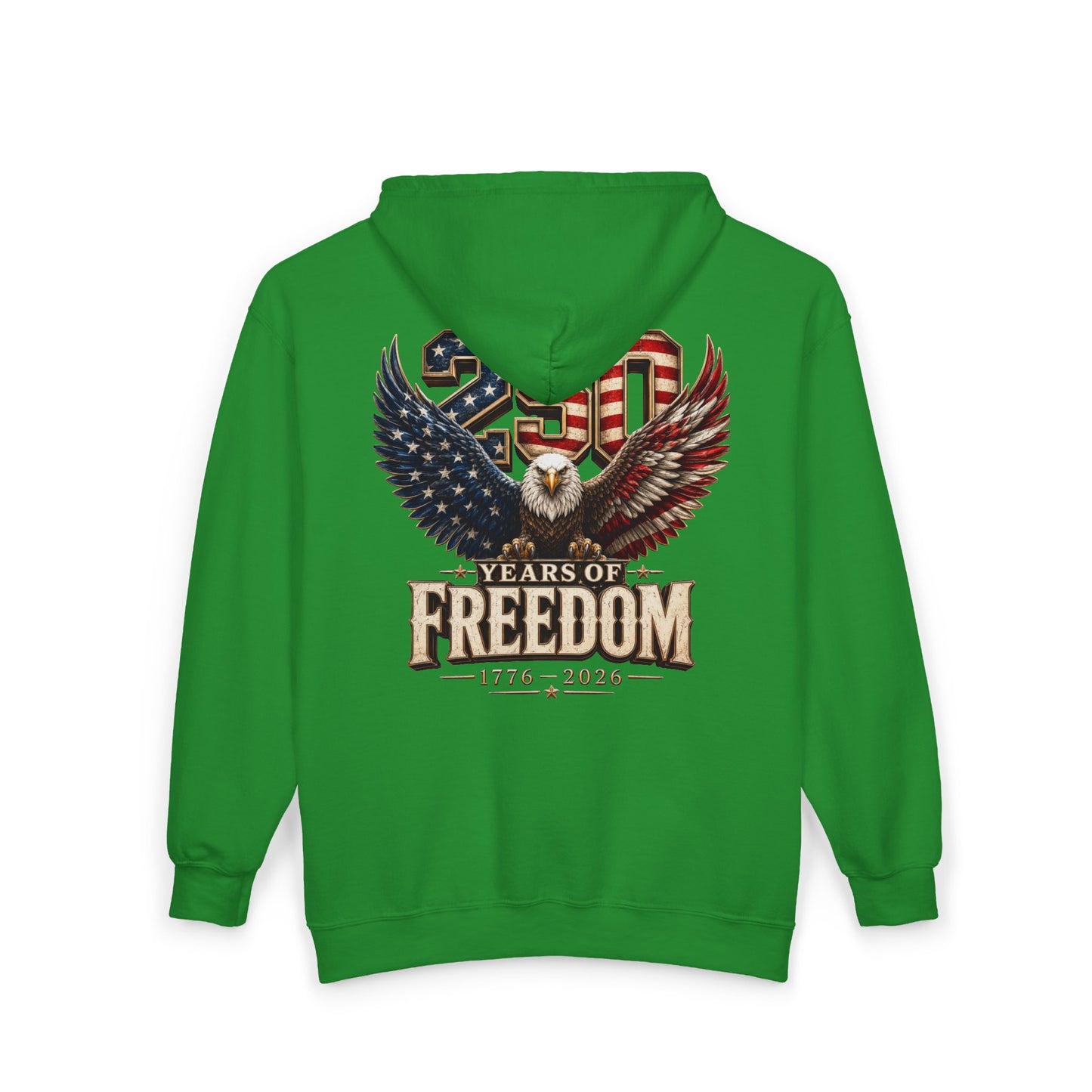 #250 250 Years of Freedom Eagle Patriotic American Flag Anniversary (1776–2026) Zip Hoodie