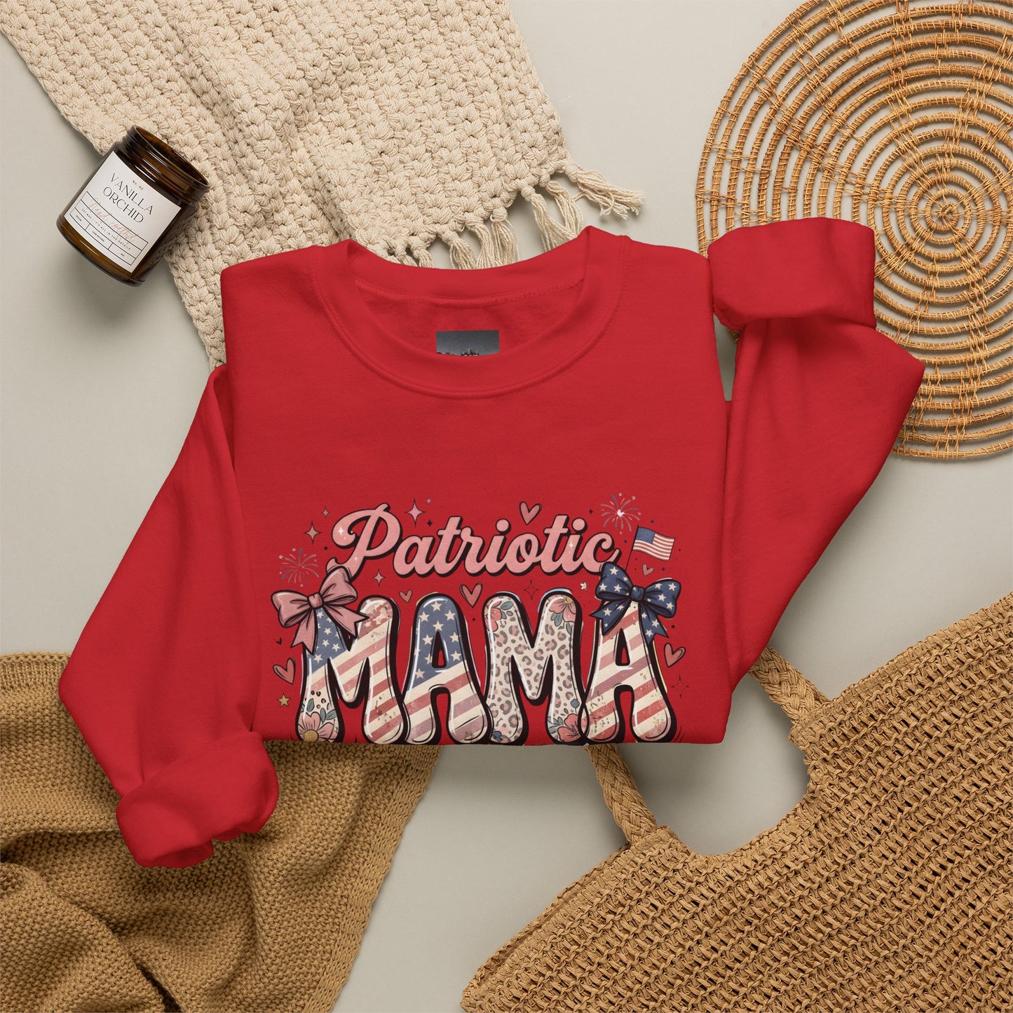 #250 Patriotic Mama 1776–2026 American Flag Sweatshirt
