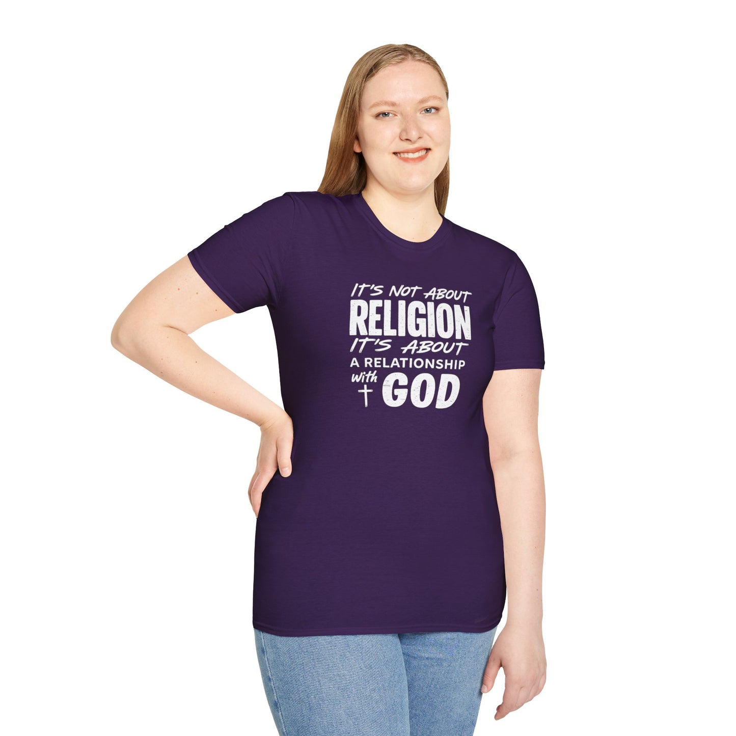 It's Not About Religion, It's About a Relationship with God - Christian Message T-Shirt