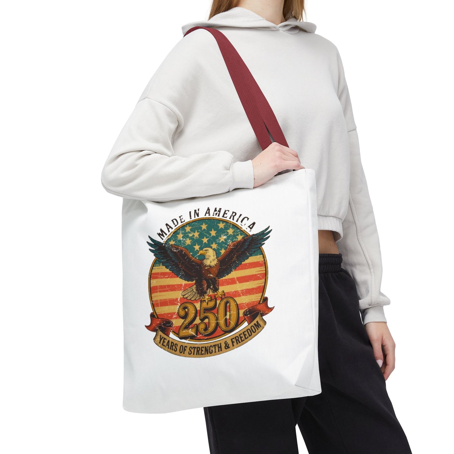 #250 Made in America Eagle 250th Anniversary Patriotic Tote Bag