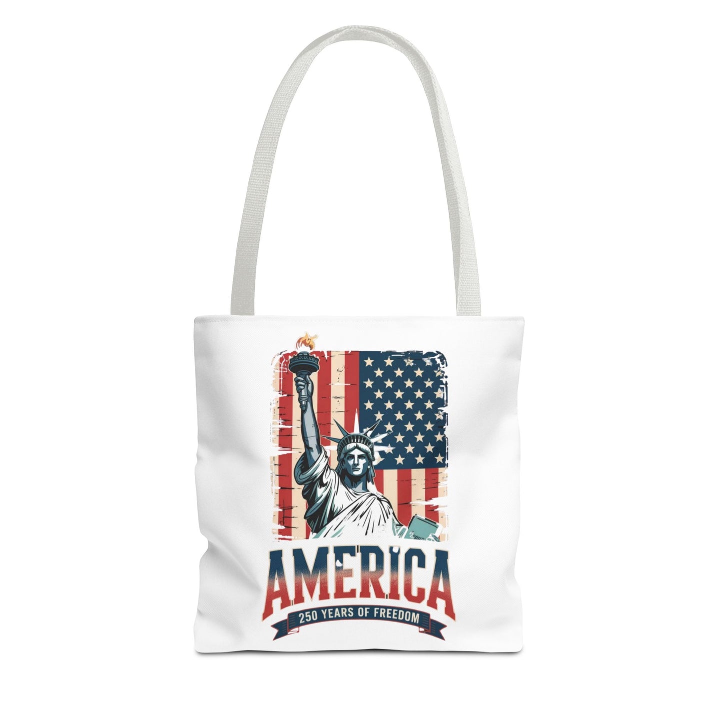 #250 Statue of Liberty American Flag 'America' Patriotic Independence Day Tote Bag