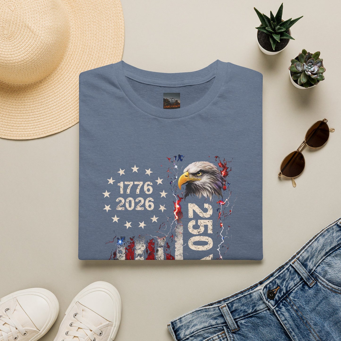 #250 1776-2026 250 Years USA Bicentennial Eagle T-Shirt