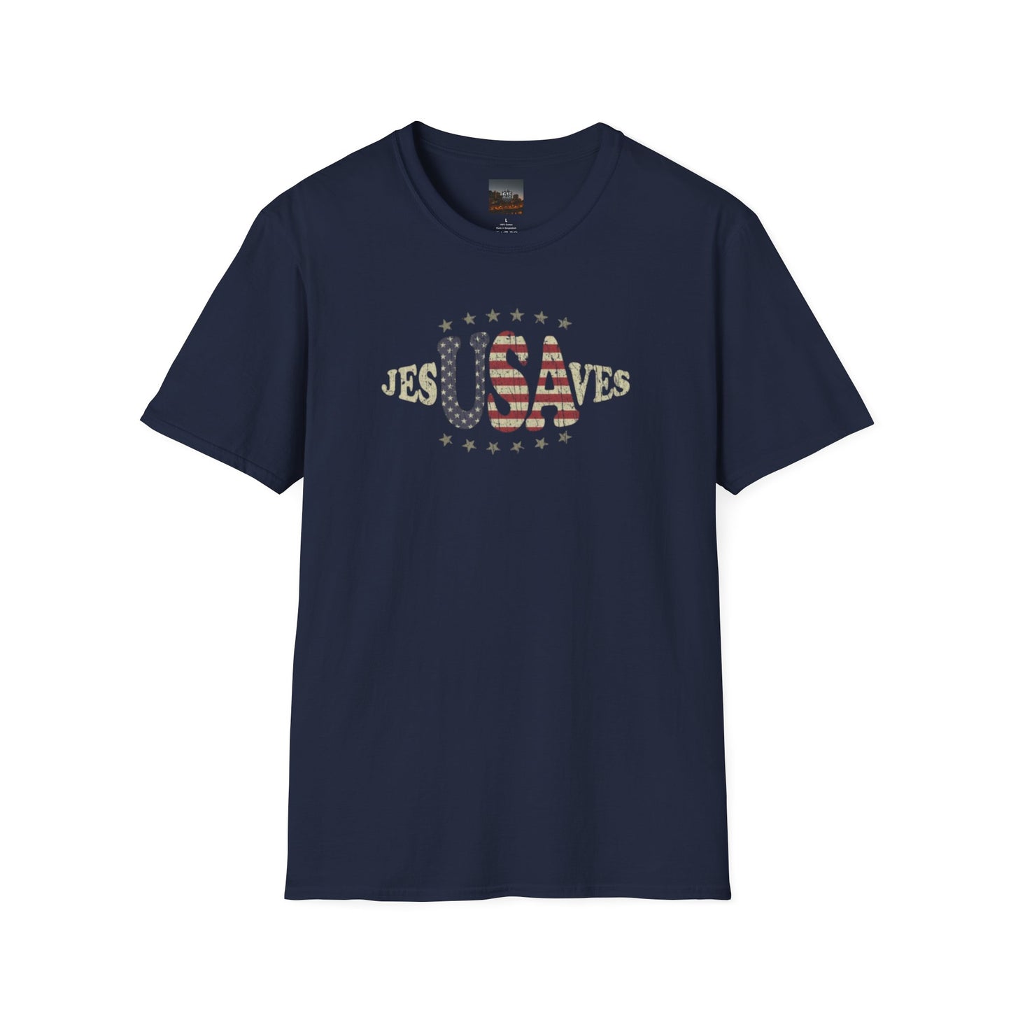 JesUSAves Patriotic T-Shirt — American Flag Christian Faith Tee