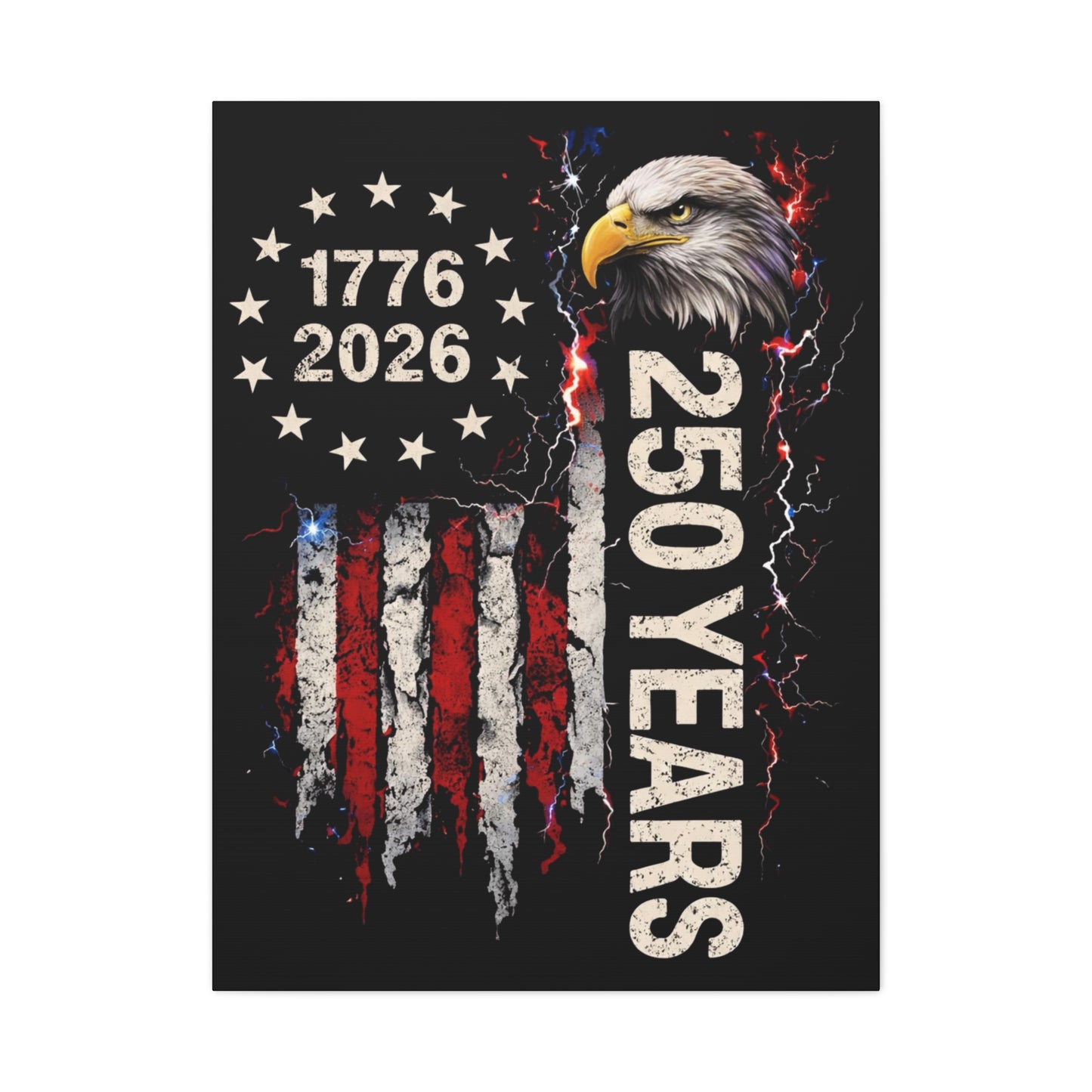 #250 1776-2026 250 Years USA Bicentennial Eagle Matte Canvas Wall Art