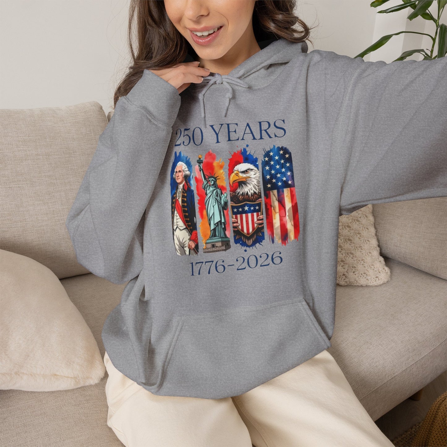 #250 250 Years American History Celebration 1776–2026 Patriotic Hoodie