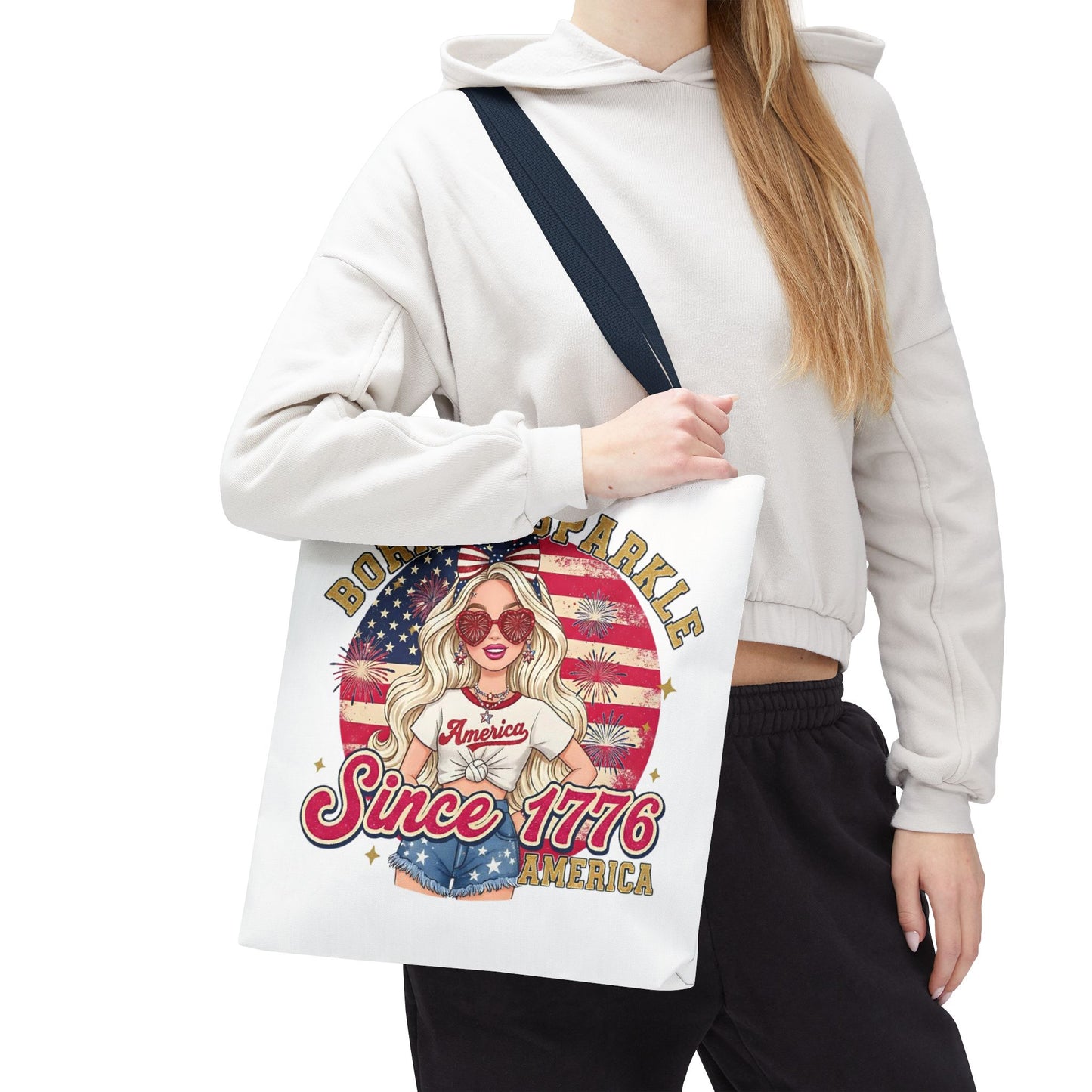 #250 "Born to Sparkle Since 1776" Patriotic Tote Bag