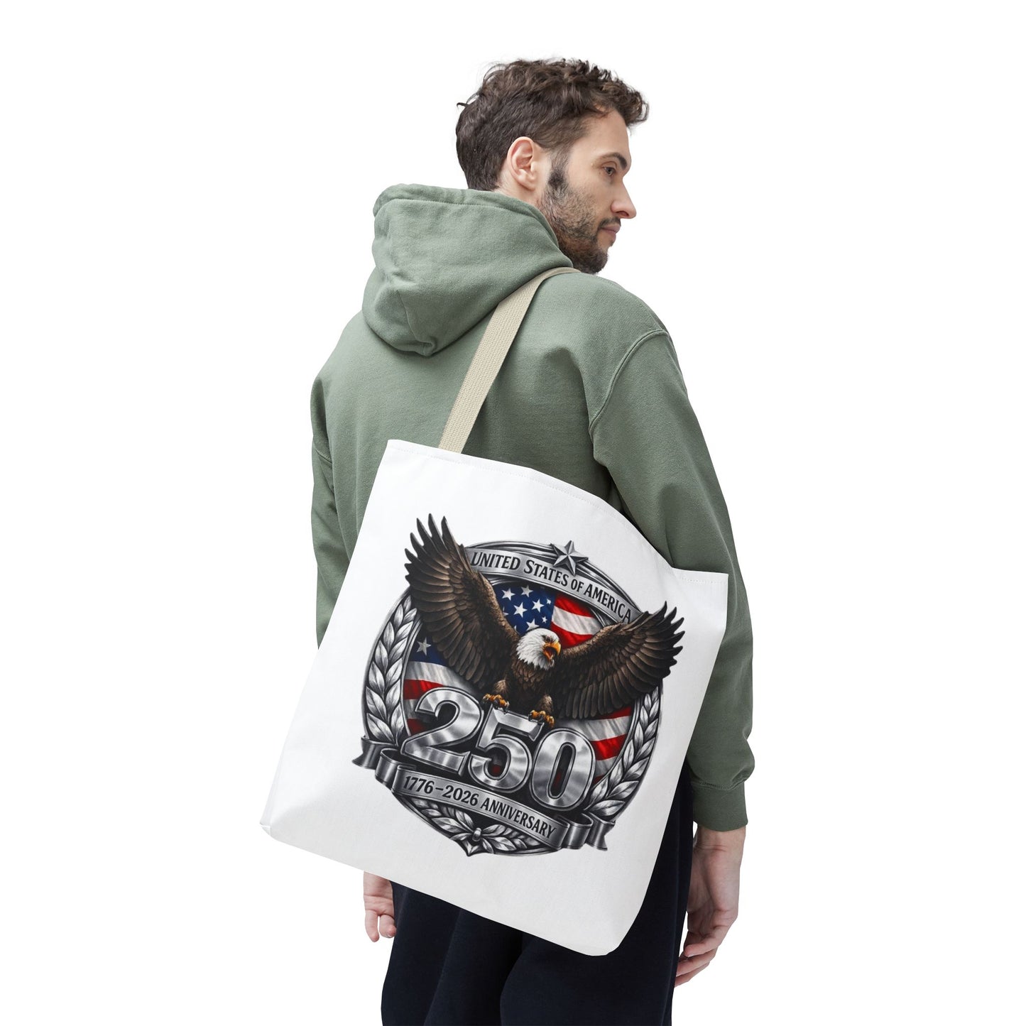 #250 Patriotic Bald Eagle 250 United States Emblem Tote Bag
