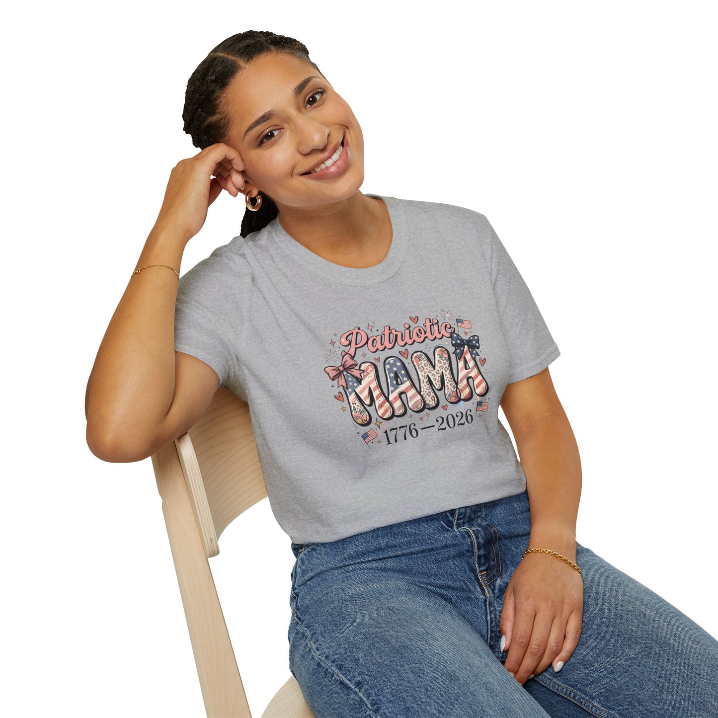 #250 Patriotic Mama 1776–2026 American Flag T-Shirt