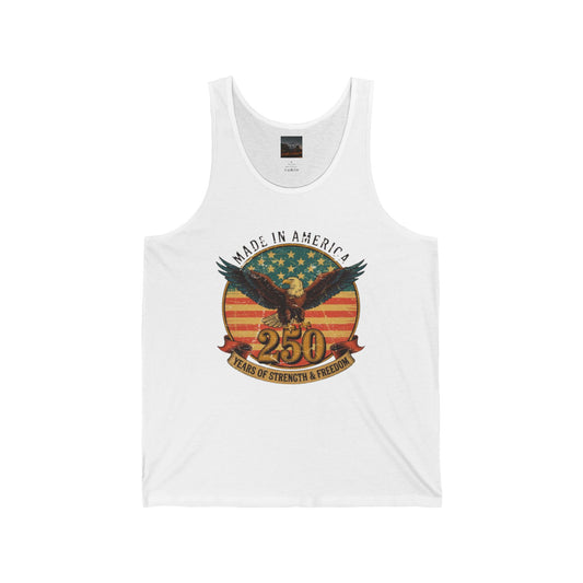 #250 Made in America Eagle 250th Anniversary Patriotic Jersey Tank Top