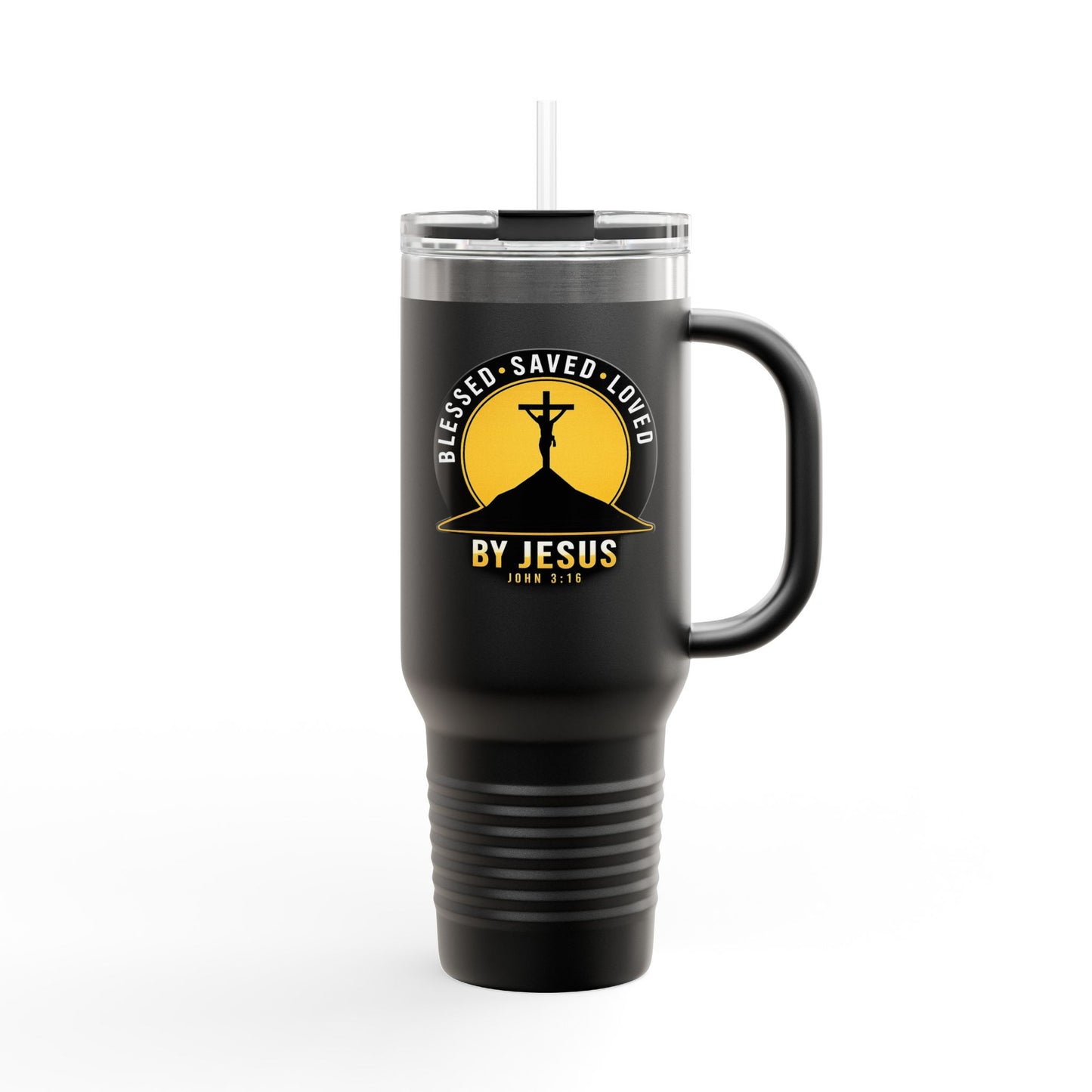 Blessed • Saved • Loved by Jesus Christian 40oz Insulated Travel Mug