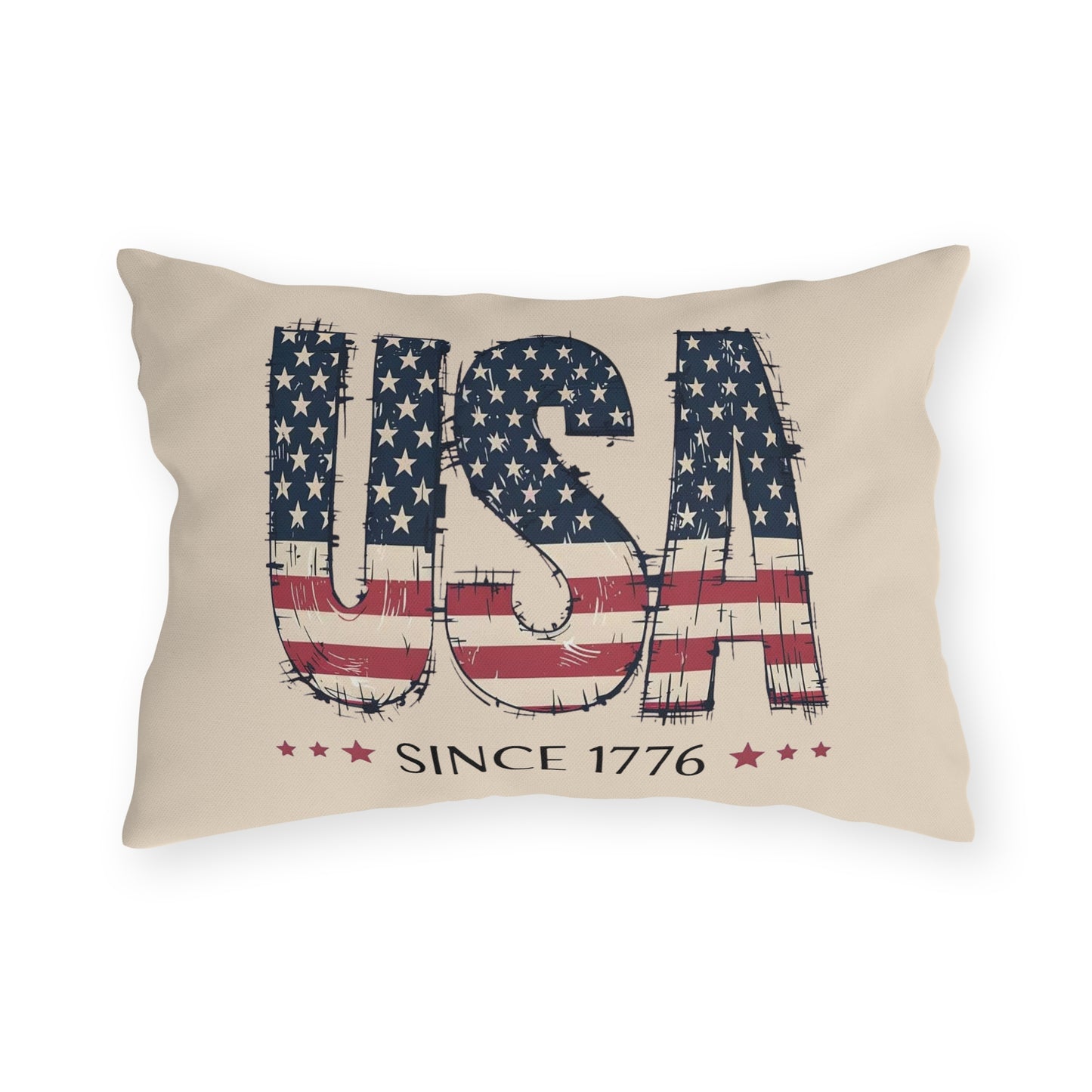 #250 USA Flag "USA Since 1776" Patriotic Outdoor Throw Pillow