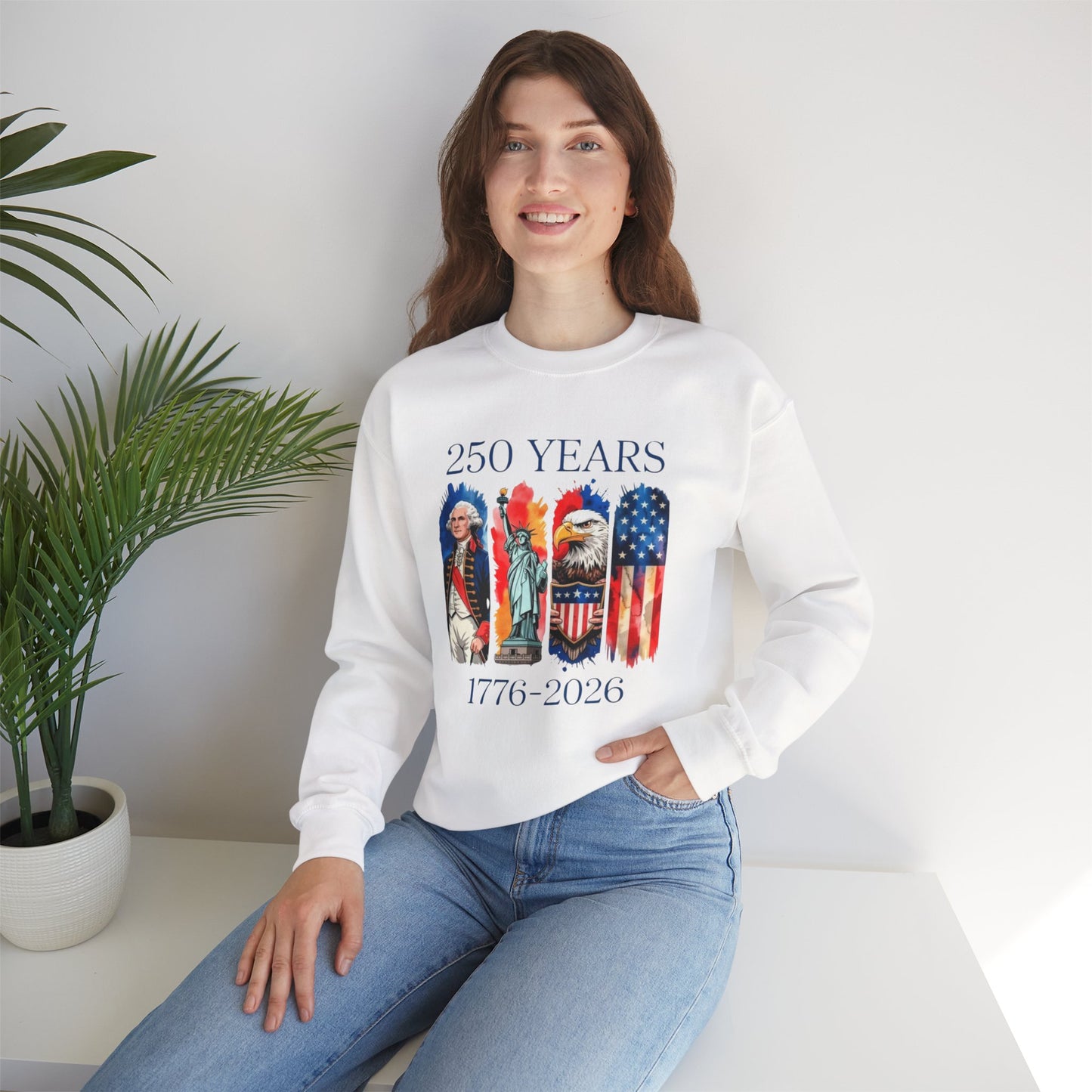 #250 250 Years American History Celebration 1776–2026 Patriotic Crewneck Sweatshirt