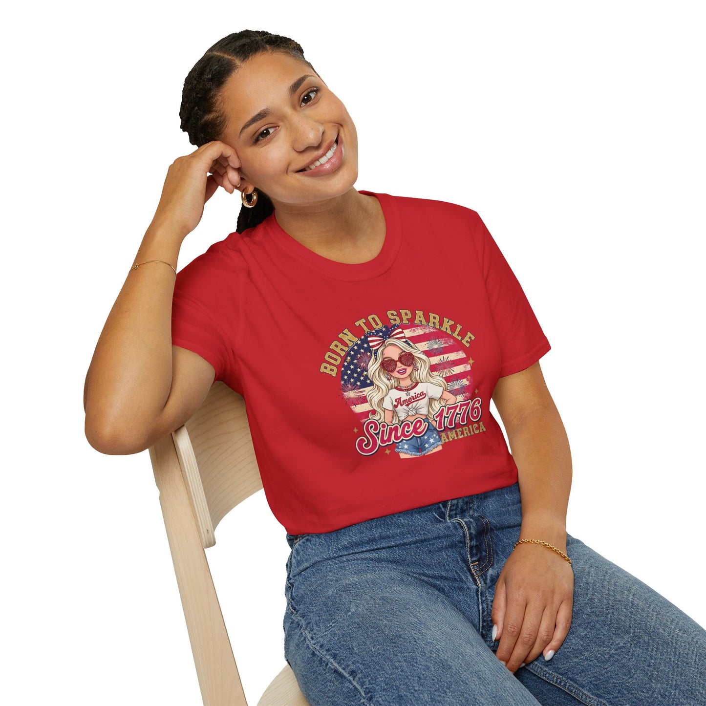 #250 "Born to Sparkle Since 1776" Patriotic T-Shirt