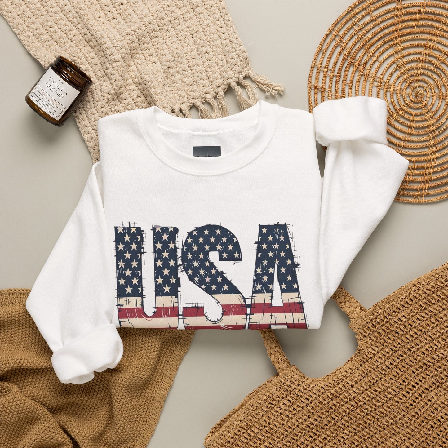 #250 USA Flag "USA Since 1776" Patriotic Crewneck Sweatshirt