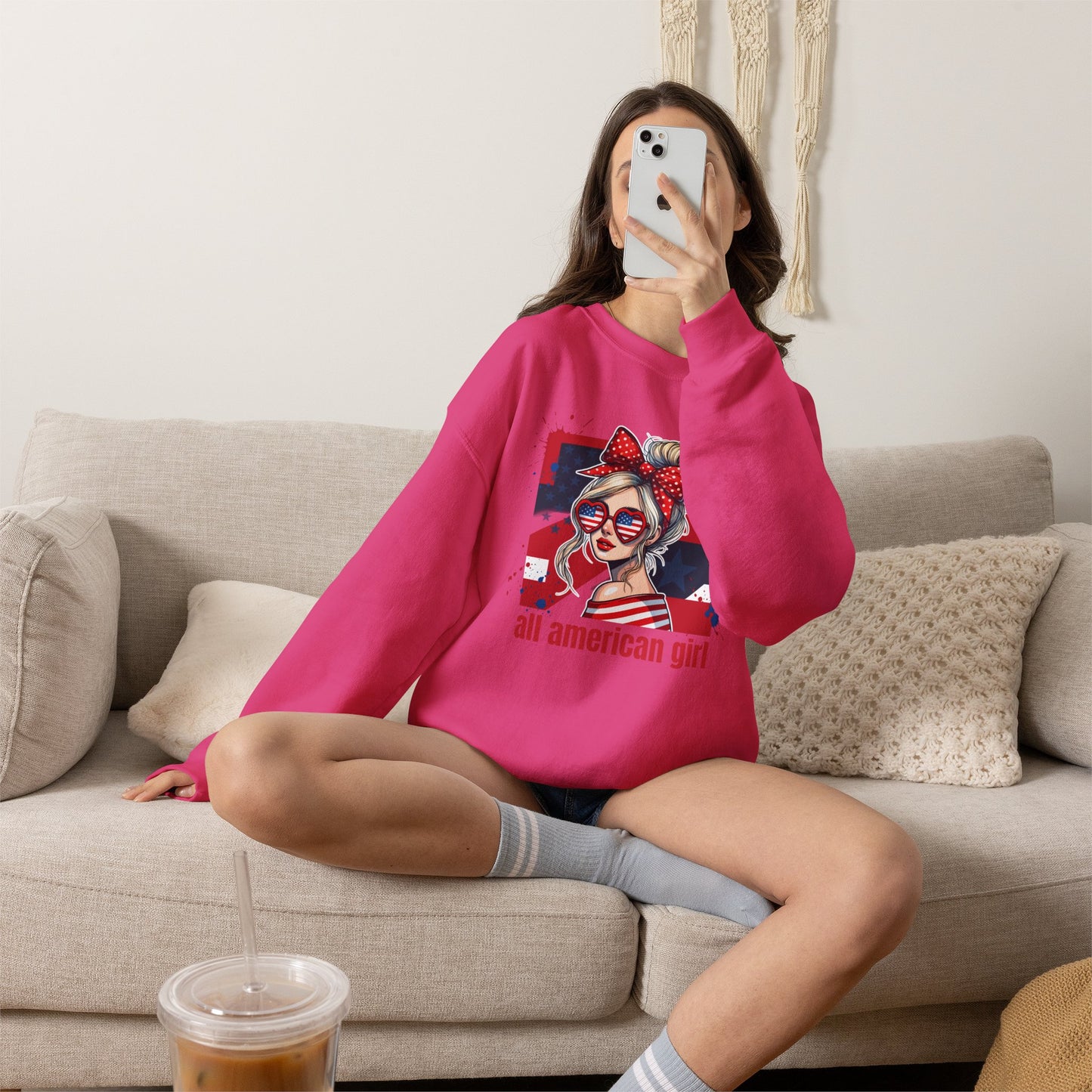 #250 All American Girl Patriotic Sweatshirt