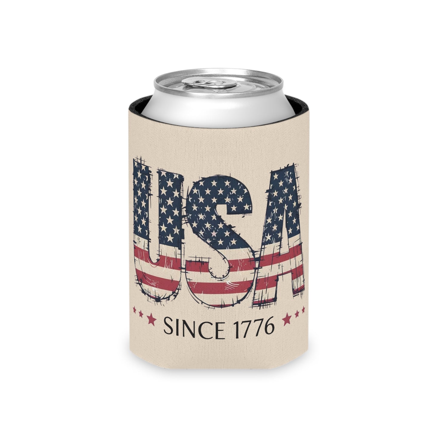#250 USA Flag "USA Since 1776" Patriotic Can Cooler - Beverage Koozie