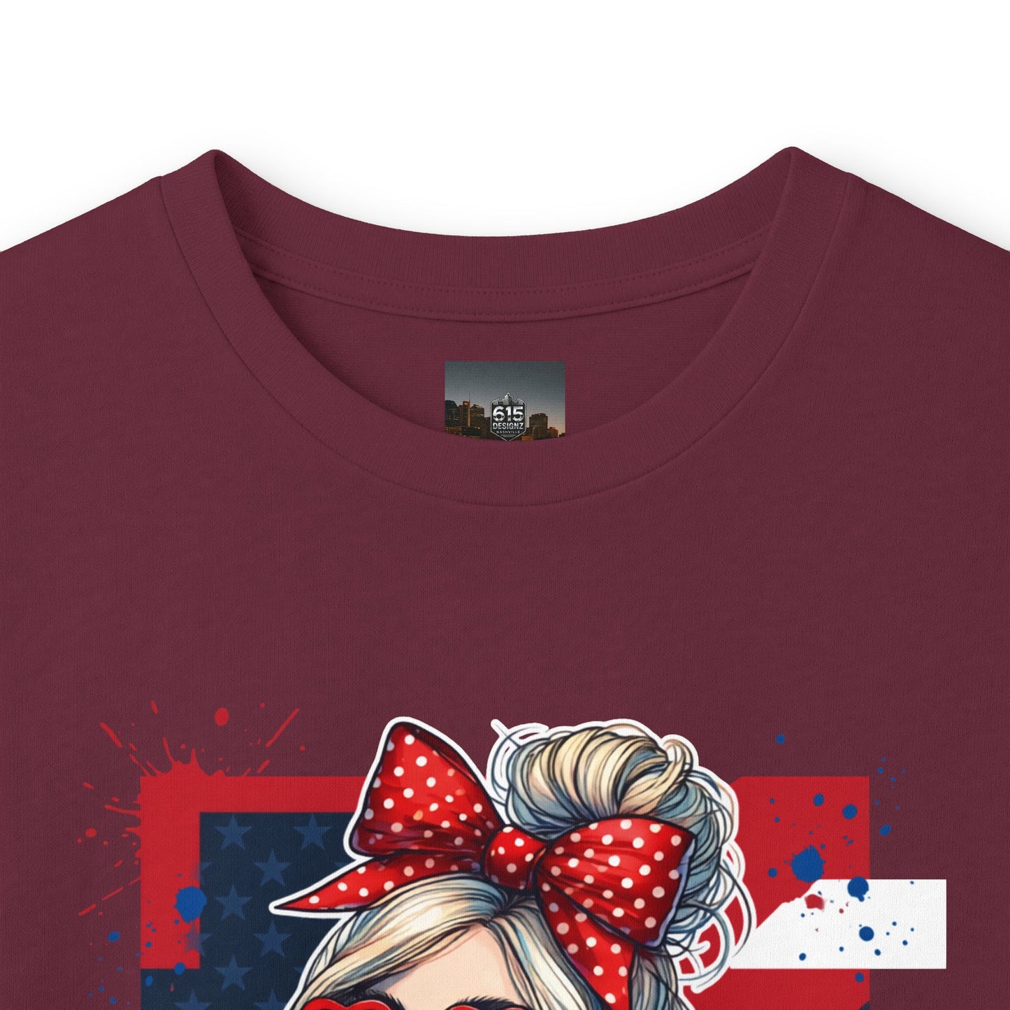 #250 All American Girl Patriotic Long Sleeve Tee