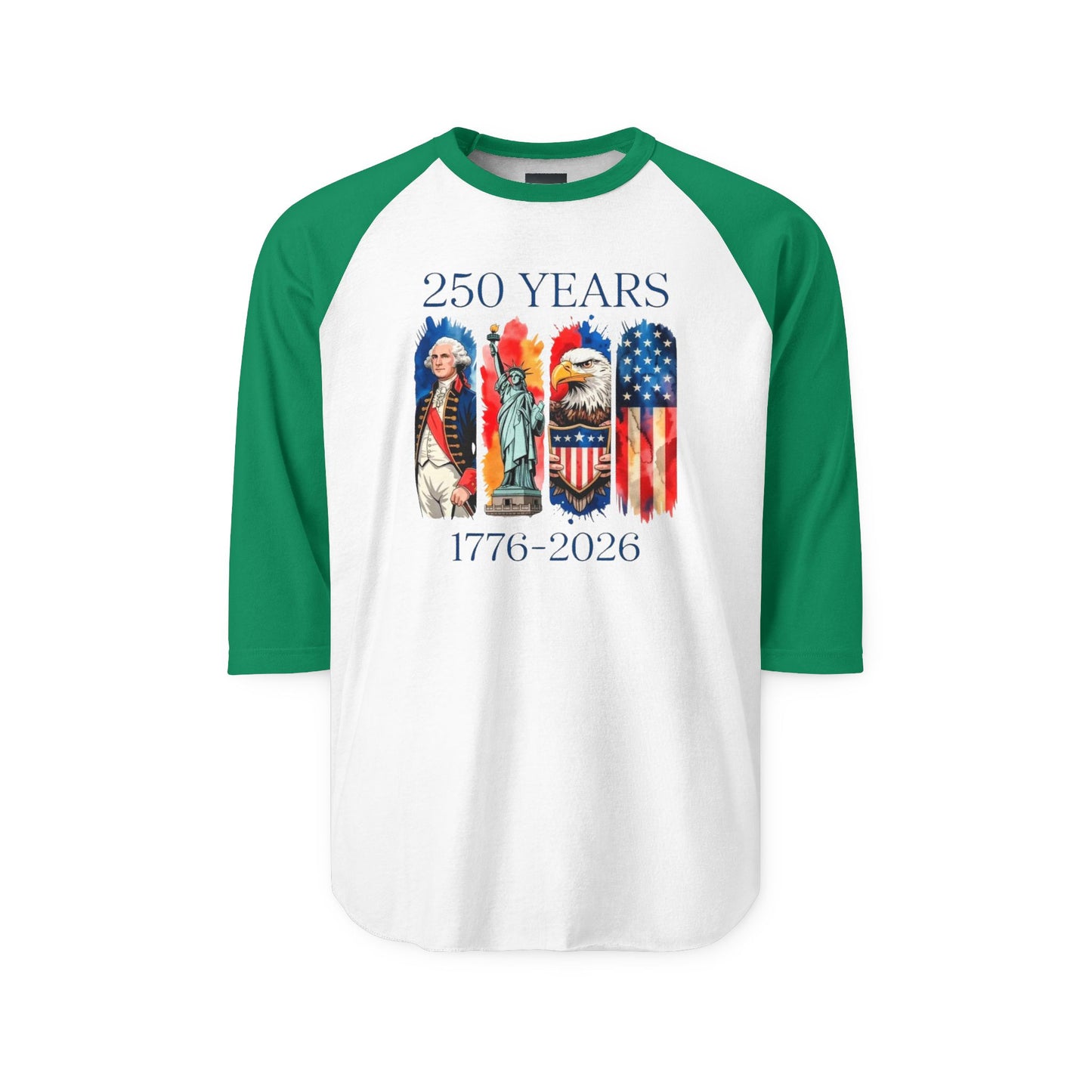 #250 250 Years American History Celebration 1776–2026 Patriotic Raglan Shirt Baseball Tee