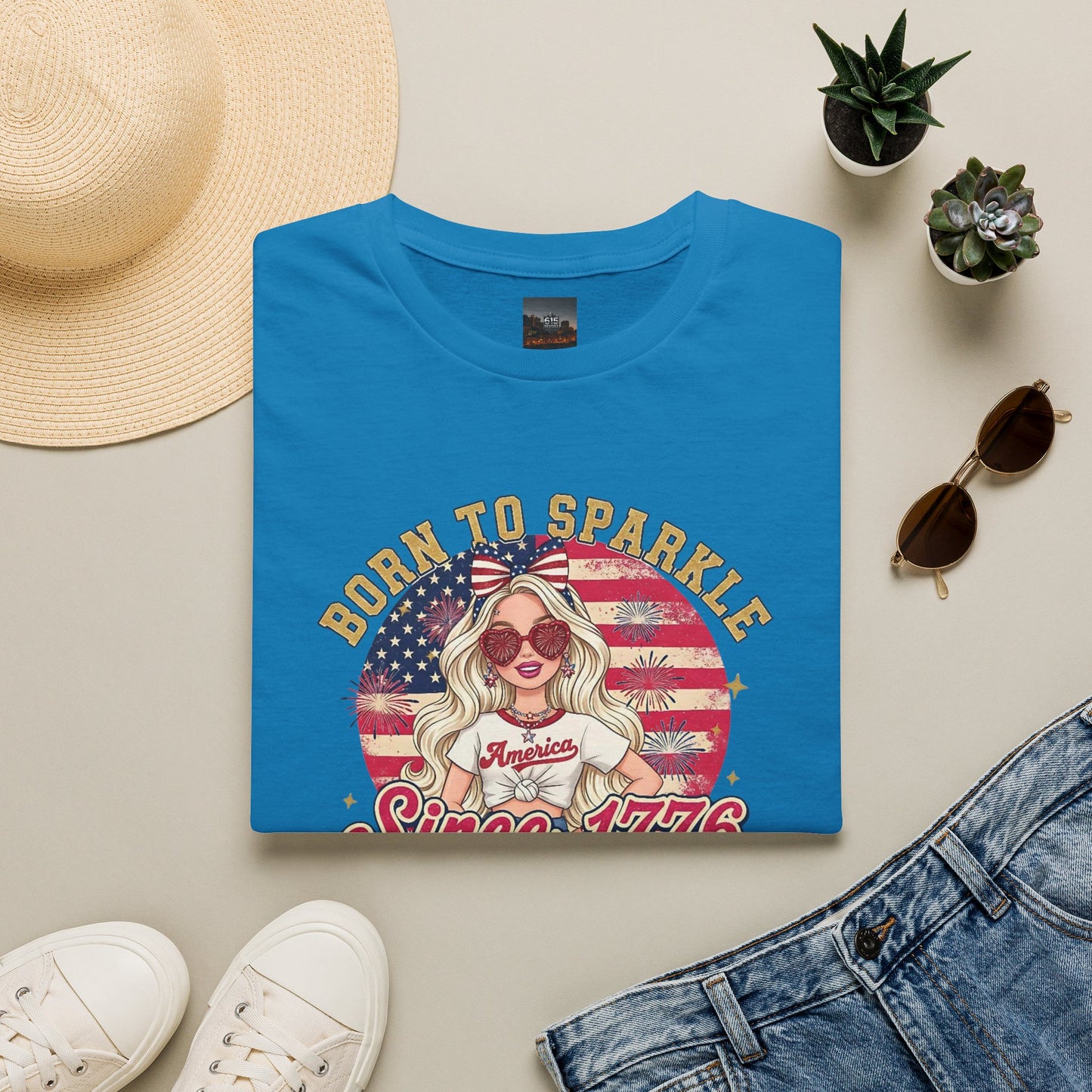 #250 "Born to Sparkle Since 1776" Patriotic T-Shirt