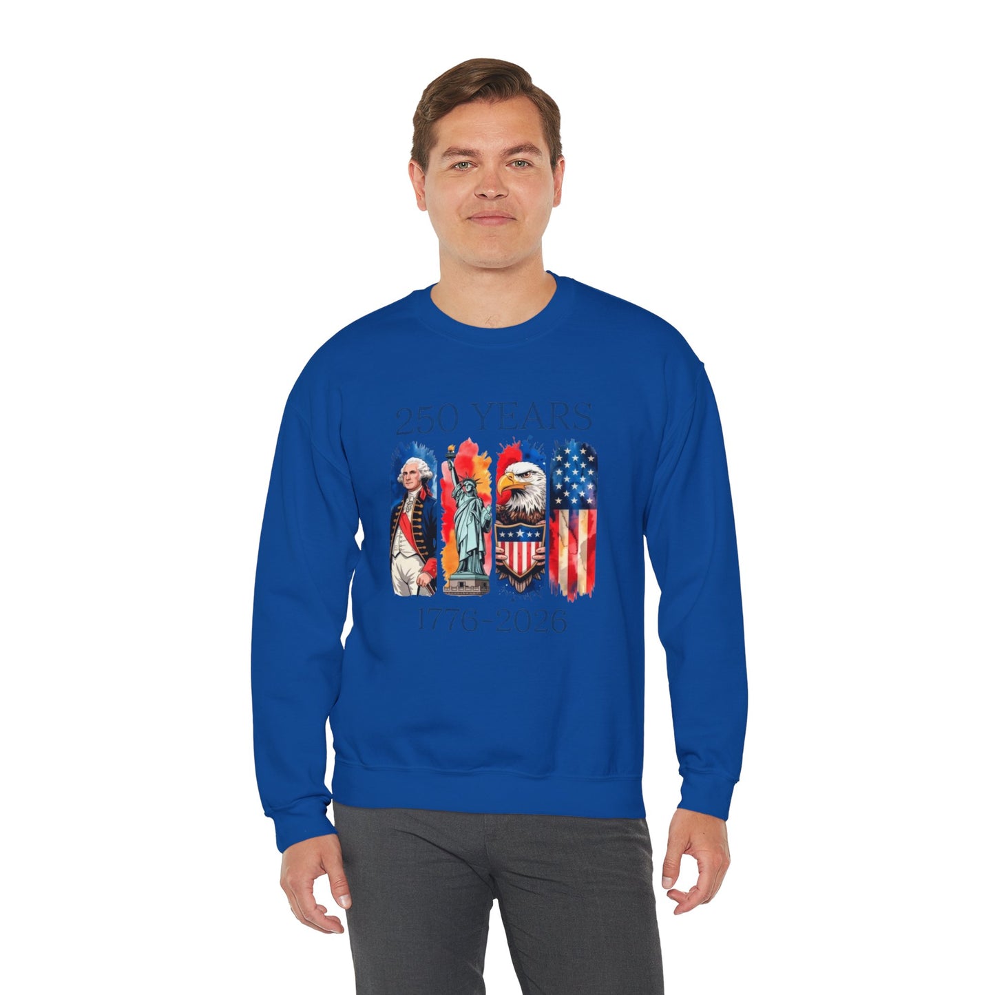 #250 250 Years American History Celebration 1776–2026 Patriotic Crewneck Sweatshirt