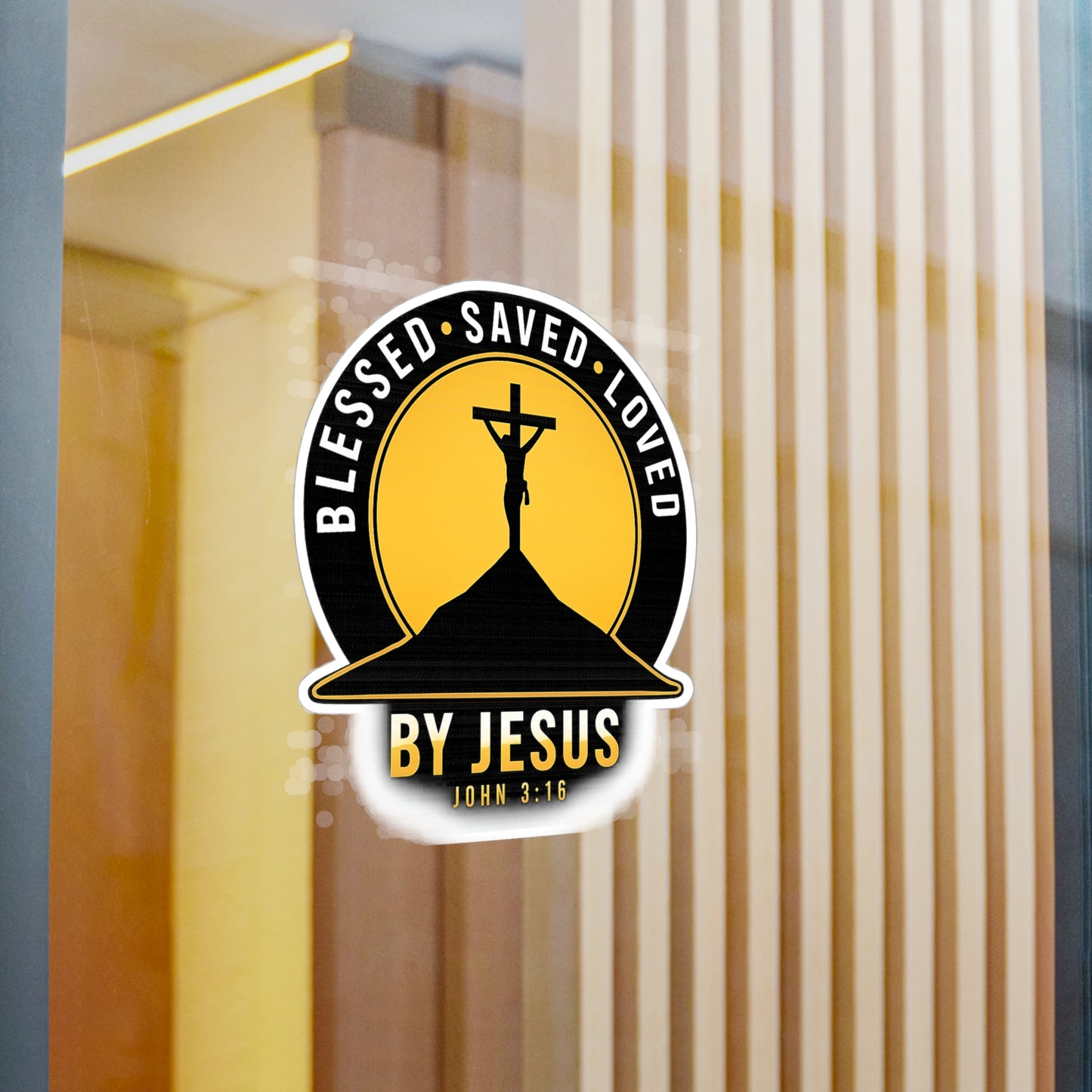 Blessed • Saved • Loved by Jesus Kiss-Cut Vinyl Sticker