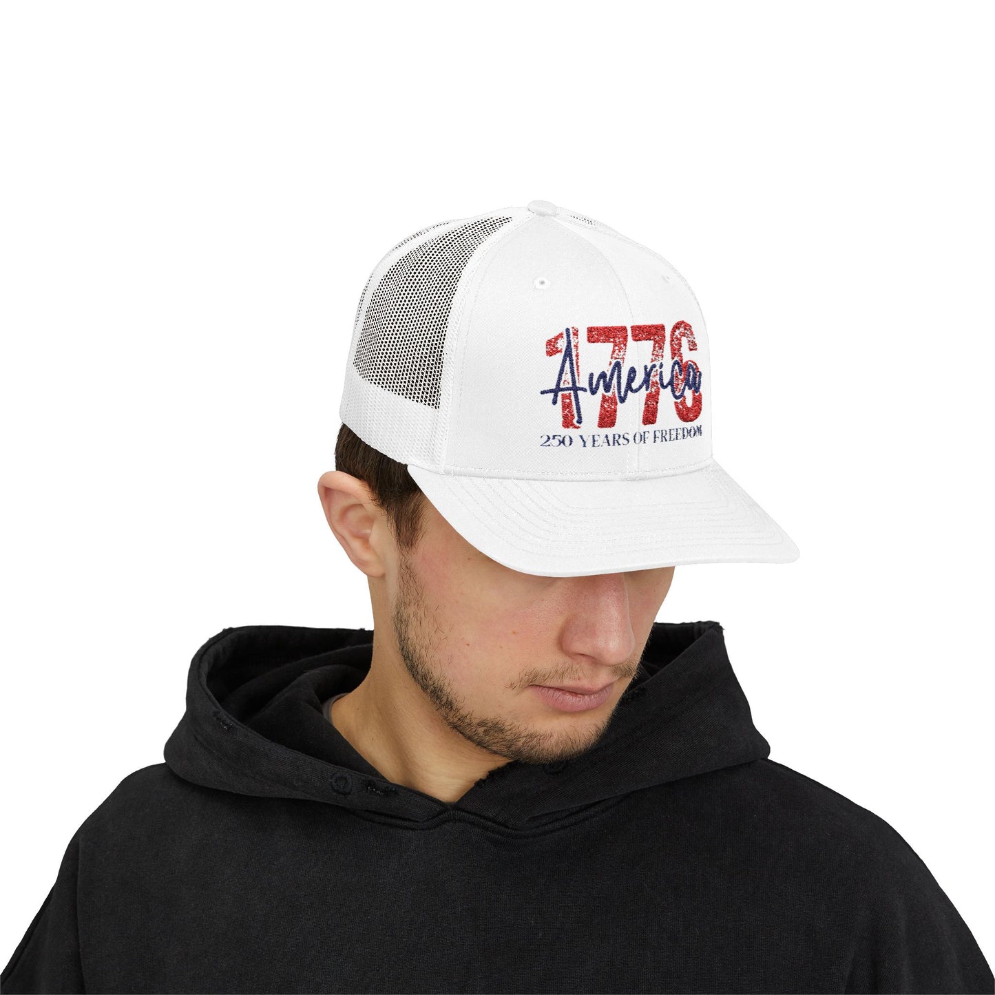 #250 1776 America: 250 Years of Freedom' Patriotic Independence Day Snapback Trucker Cap