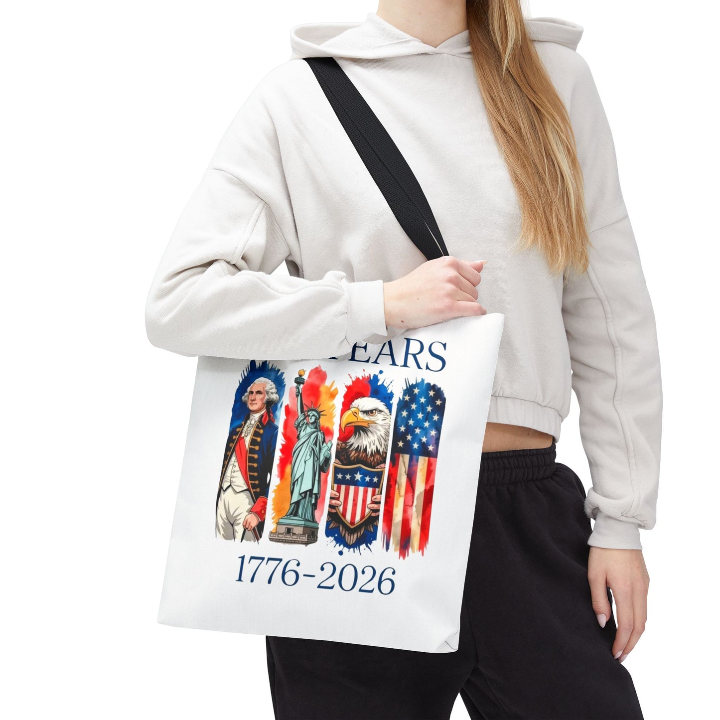 #250 250 Years American History Celebration 1776–2026 Patriotic Tote Bag