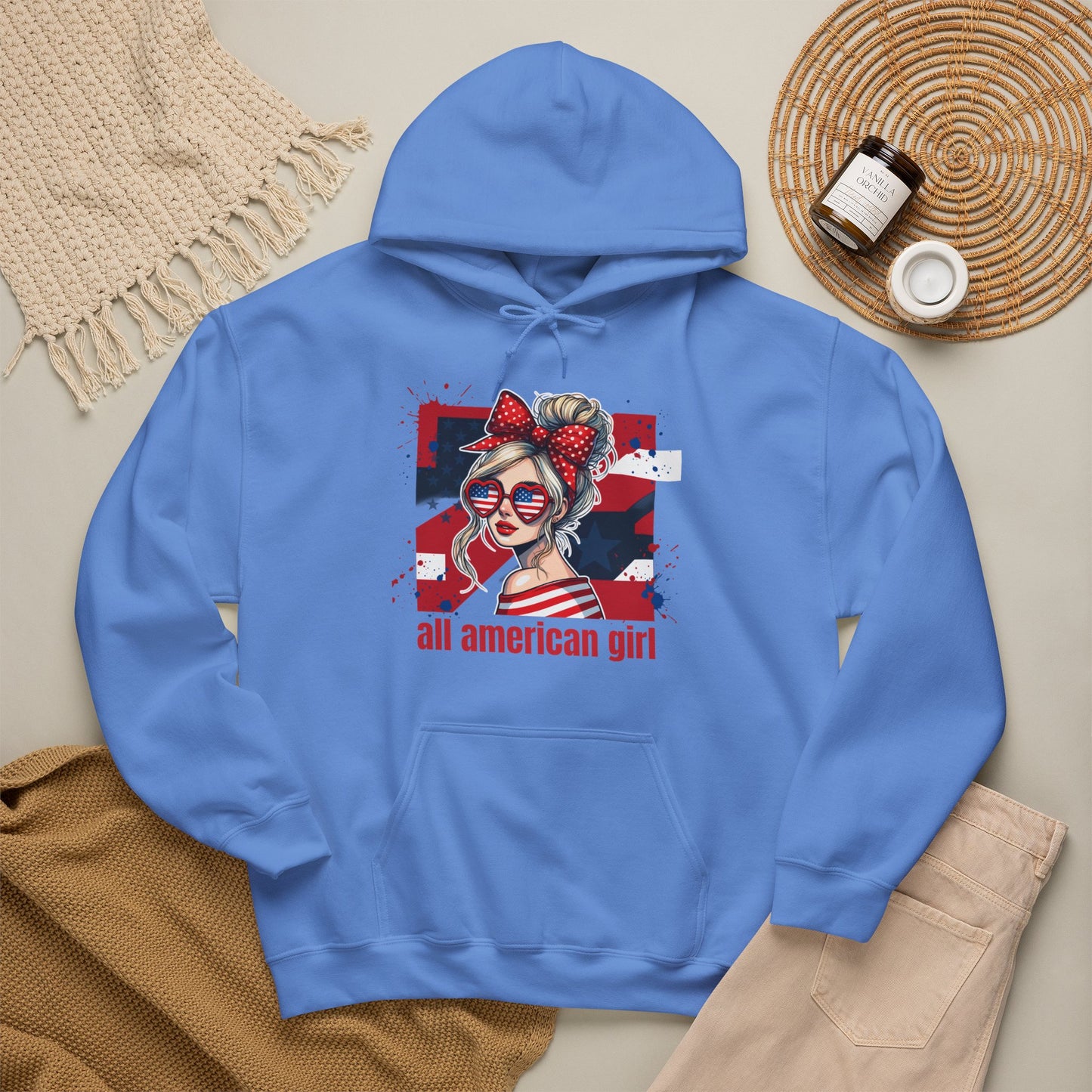 #250 All American Girl Patriotic Hoodie