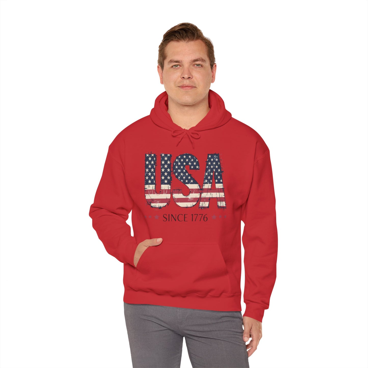 #250 USA Flag "USA Since 1776" Patriotic Hoodie
