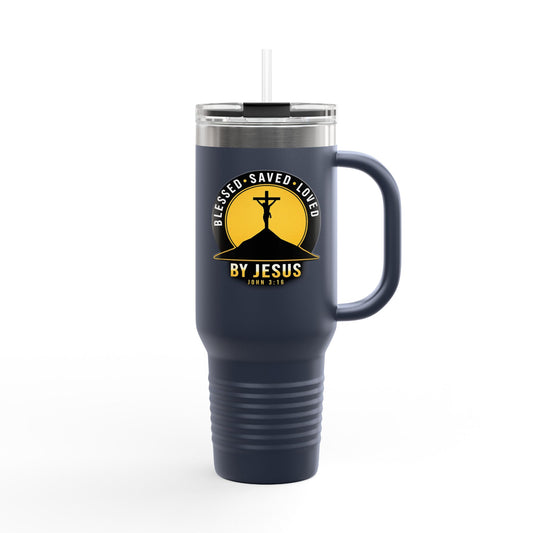 Blessed • Saved • Loved by Jesus Christian 40oz Insulated Travel Mug