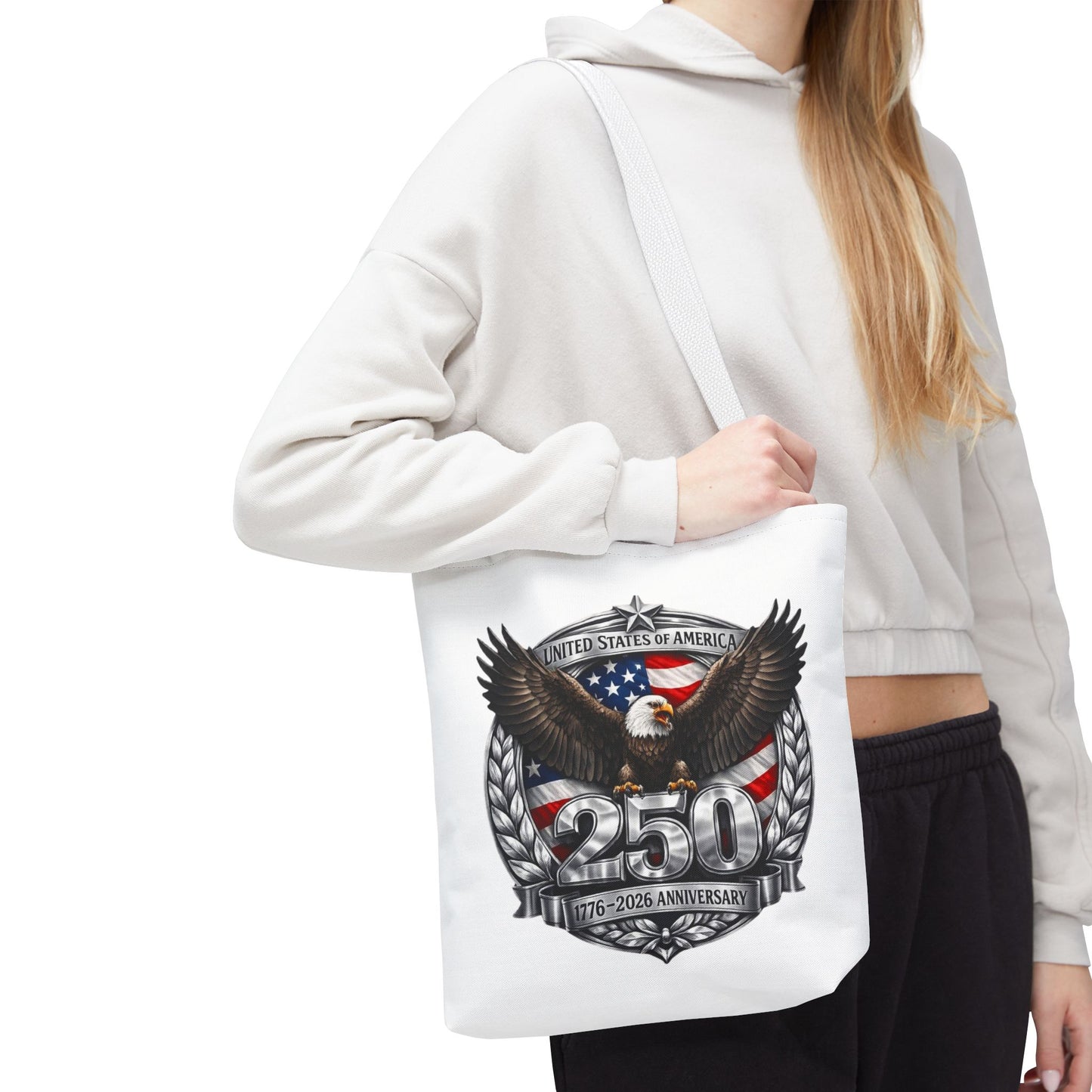 #250 Patriotic Bald Eagle 250 United States Emblem Tote Bag