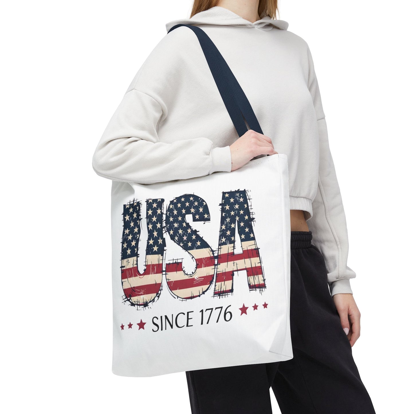 #250 USA Flag "USA Since 1776" Patriotic Tote Bag