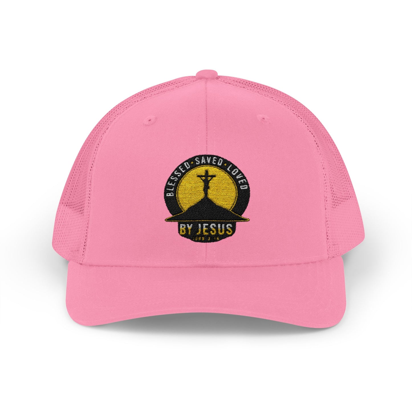 Blessed • Saved • Loved by Jesus Christian Trucker Cap - Embroidered Snapback