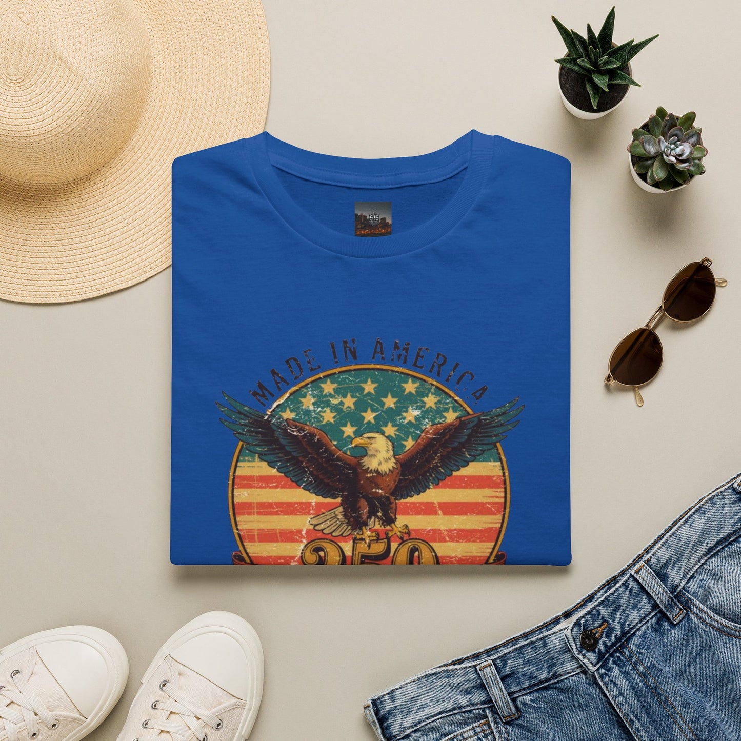 #250 Made in America Eagle 250th Anniversary Patriotic T-Shirt