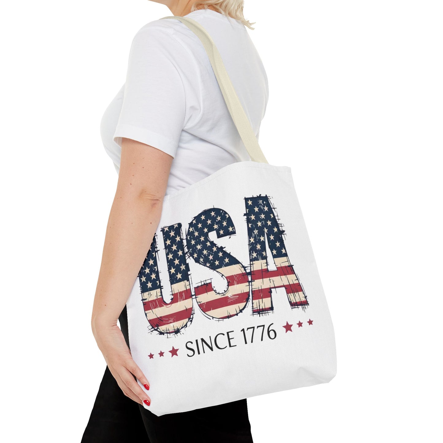 #250 USA Flag "USA Since 1776" Patriotic Tote Bag