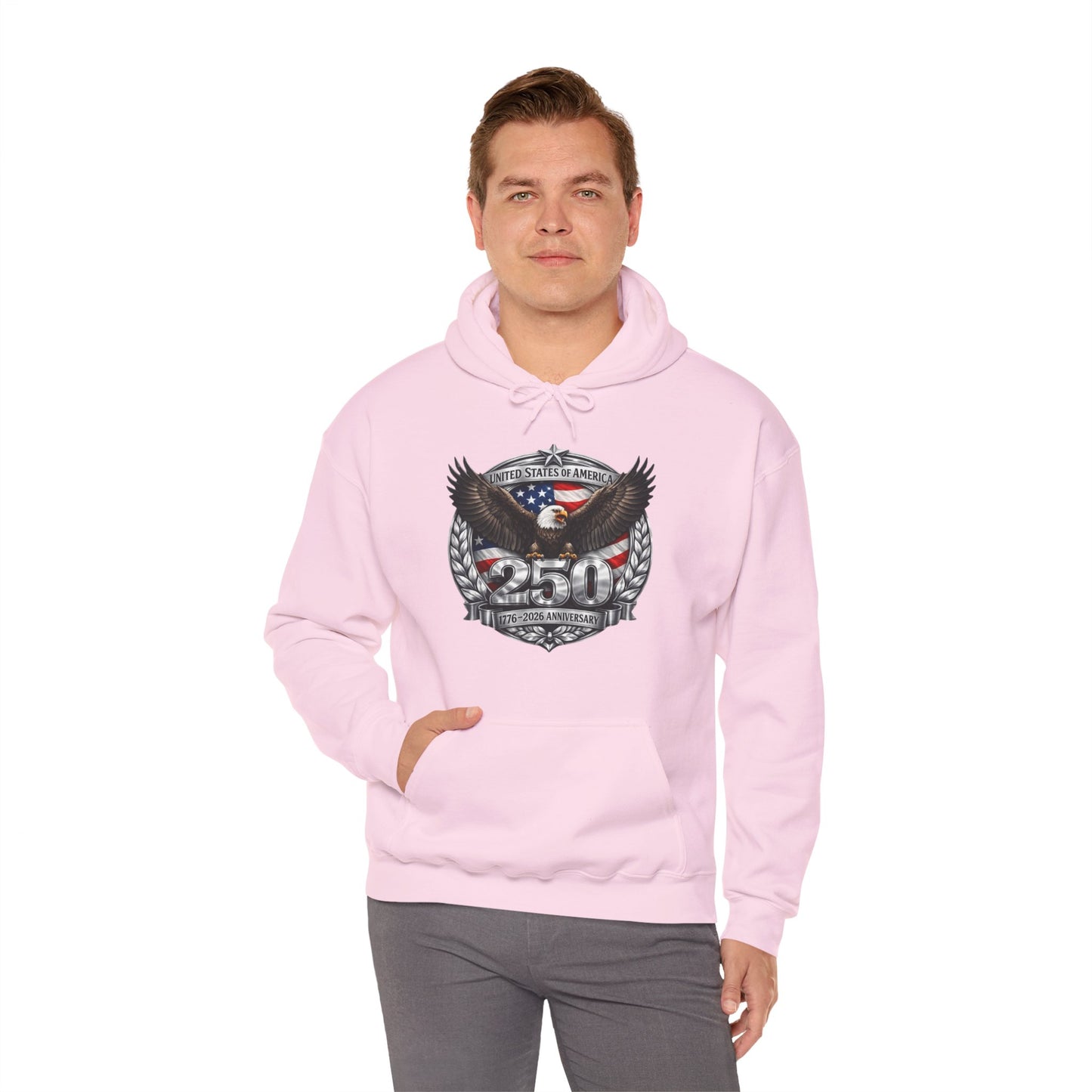 #250 Patriotic Bald Eagle 250 United States Emblem Hoodie