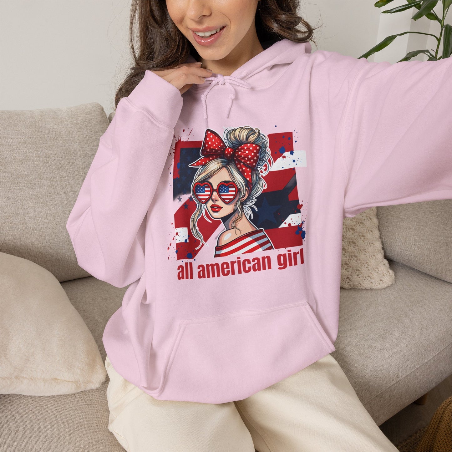 #250 All American Girl Patriotic Hoodie