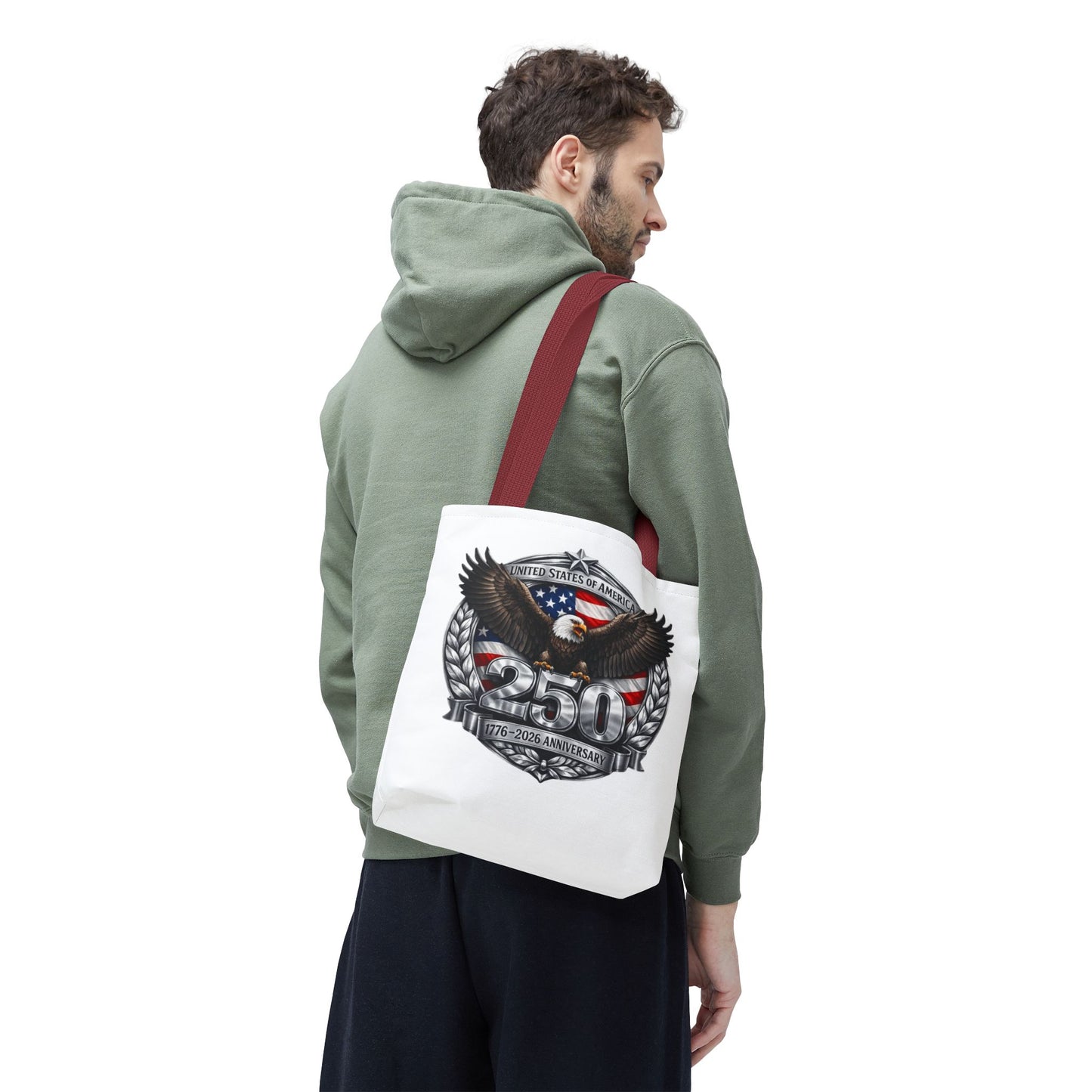 #250 Patriotic Bald Eagle 250 United States Emblem Tote Bag