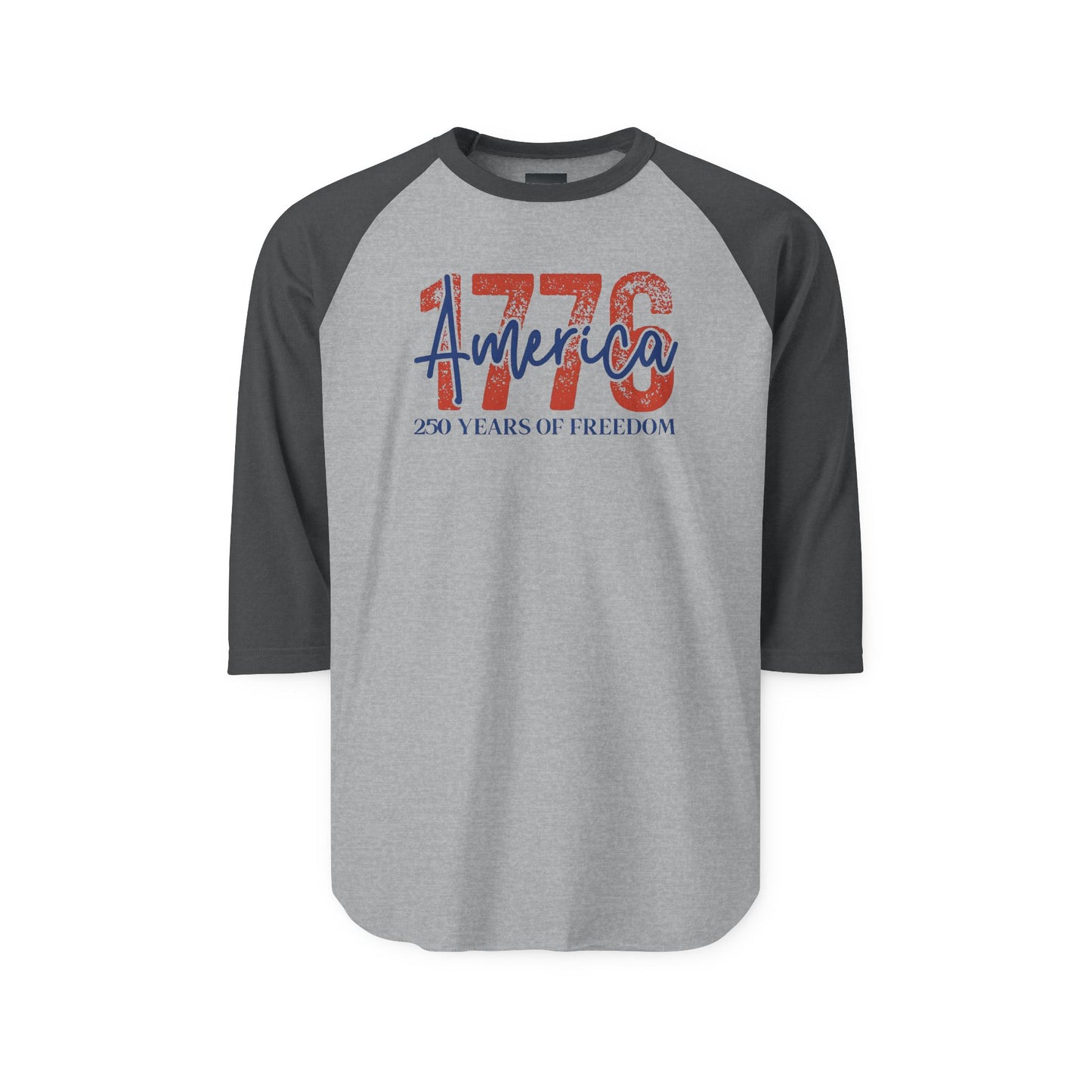 #250 1776 America: 250 Years of Freedom' Patriotic Independence Day Raglan Shirt Baseball Tee