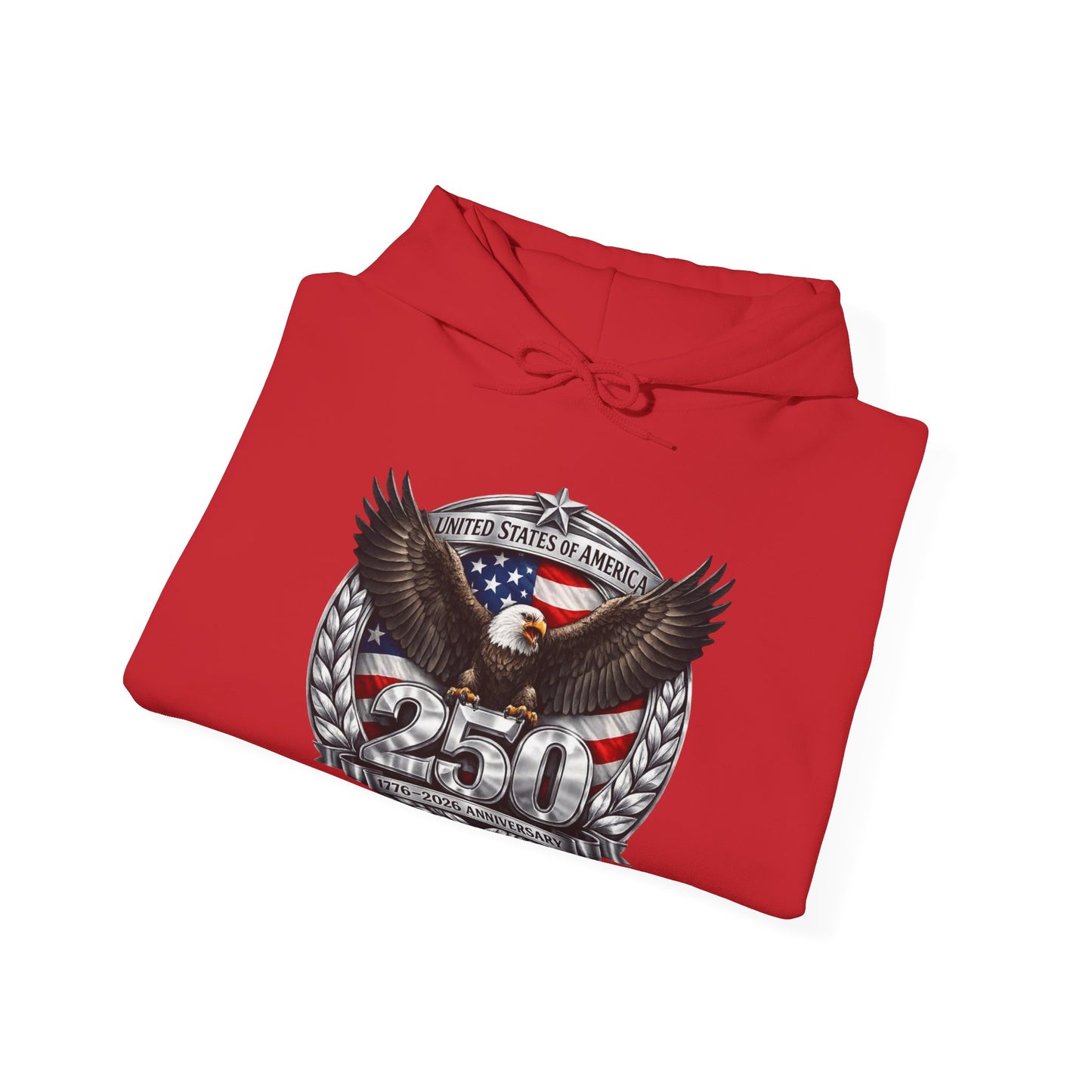 #250 Patriotic Bald Eagle 250 United States Emblem Hoodie