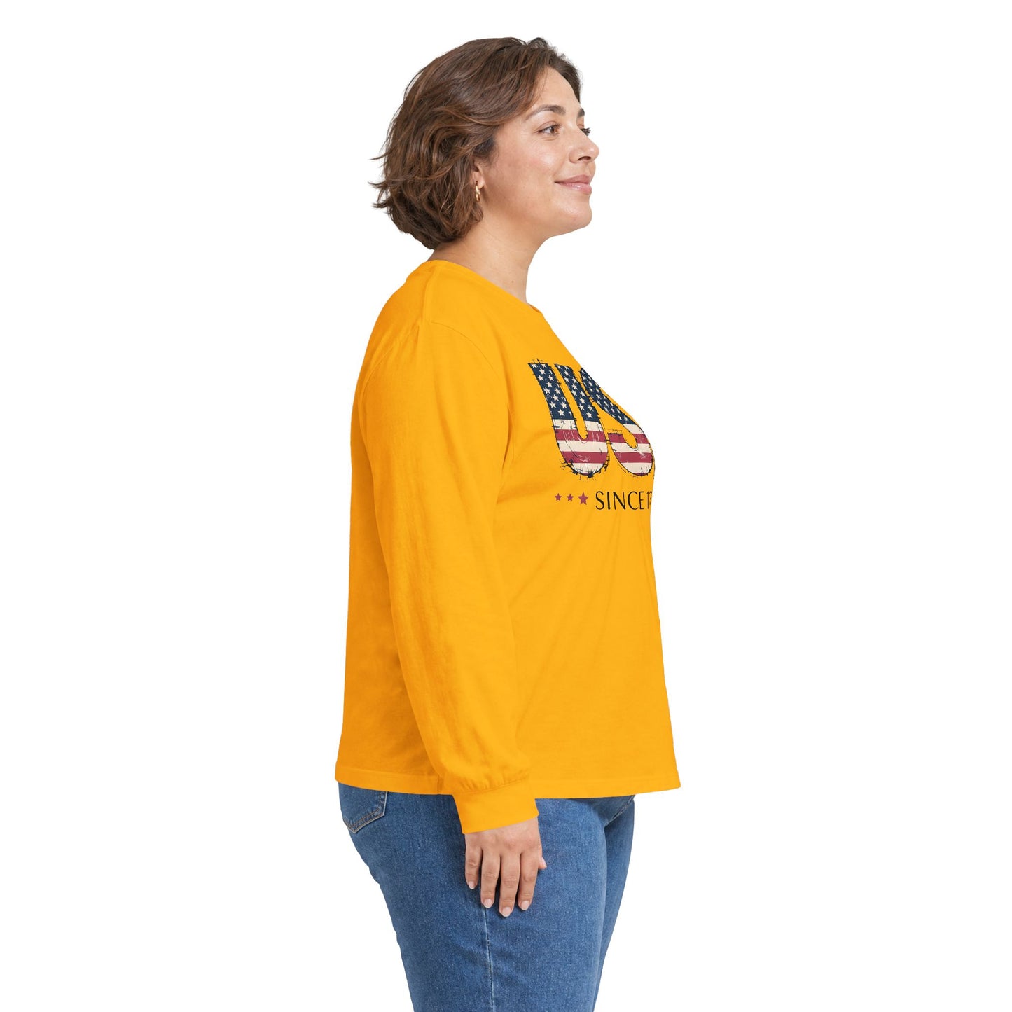 #250 USA Flag "USA Since 1776" Patriotic Long Sleeve Tee