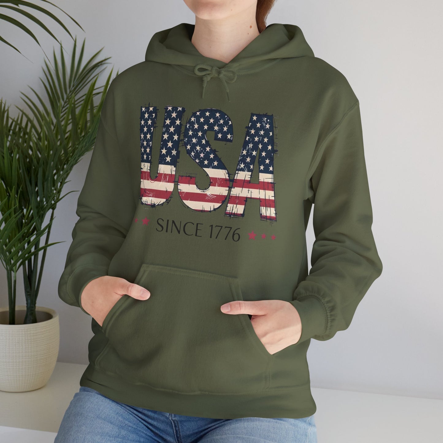 #250 USA Flag "USA Since 1776" Patriotic Hoodie