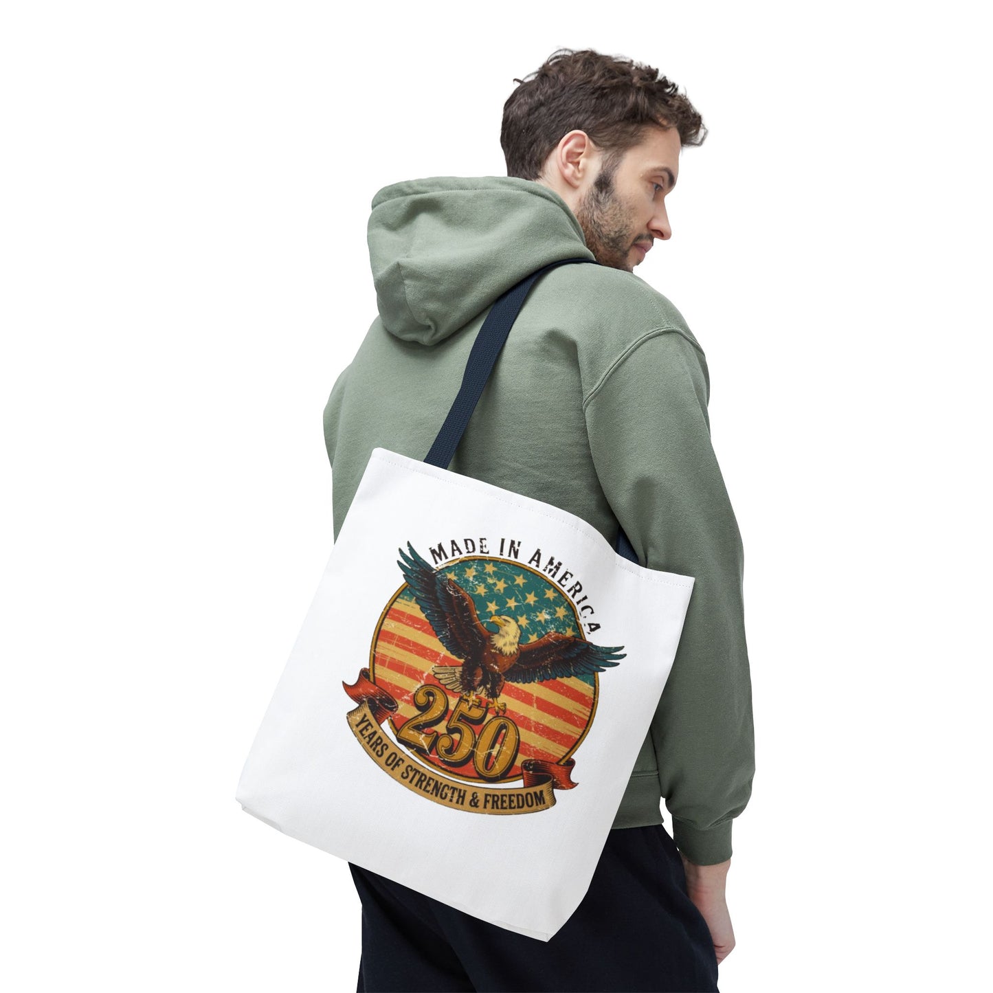 #250 Made in America Eagle 250th Anniversary Patriotic Tote Bag