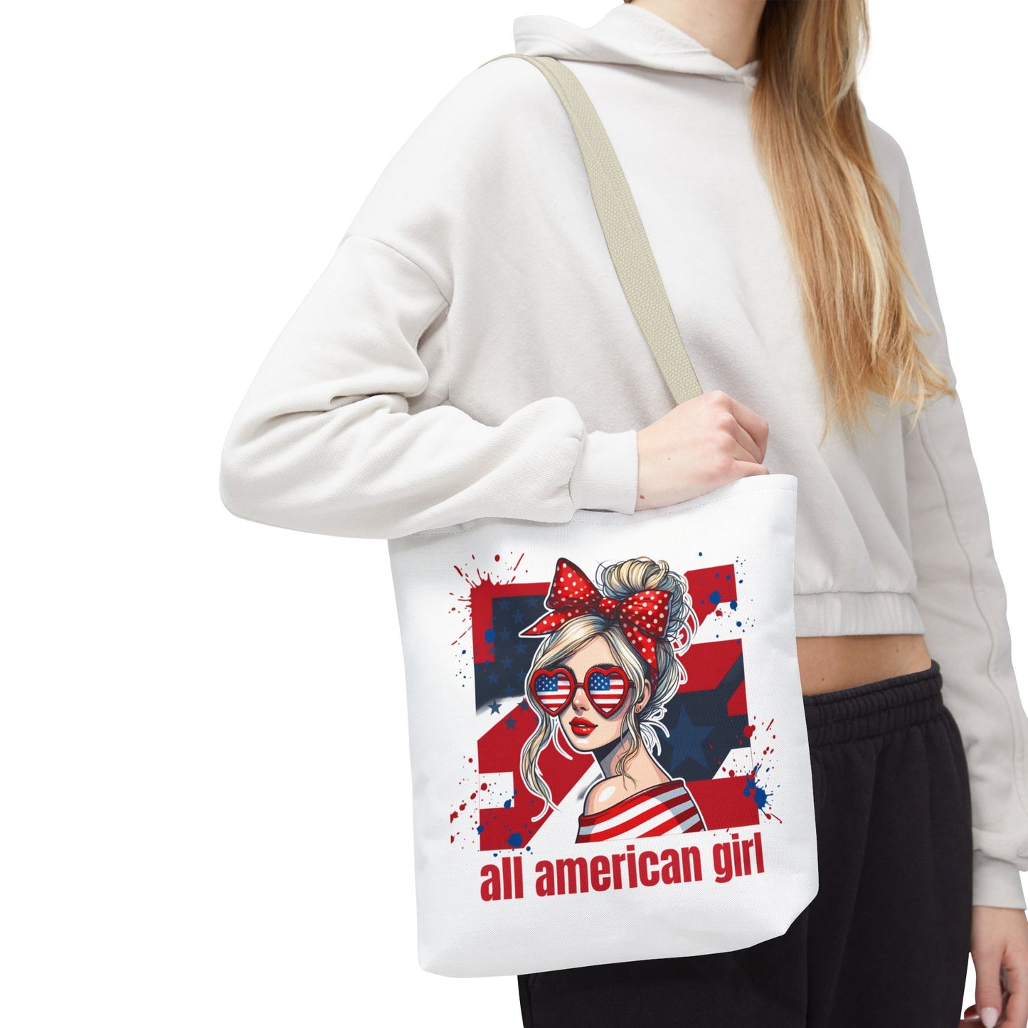 #250 All American Girl Patriotic Tote Bag
