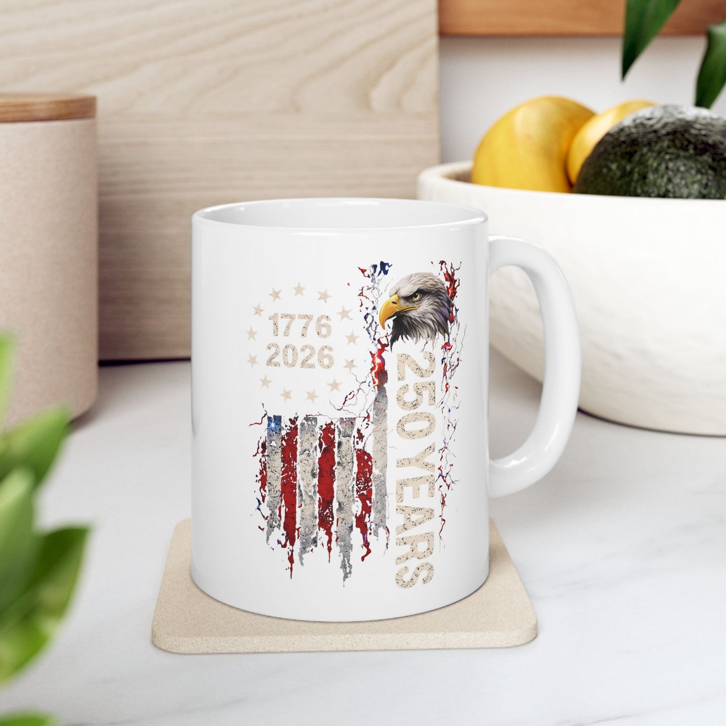 #250 1776-2026 250 Years USA Bicentennial Eagle 'Ceramic Mug Coffee Cup (11oz, 15oz)