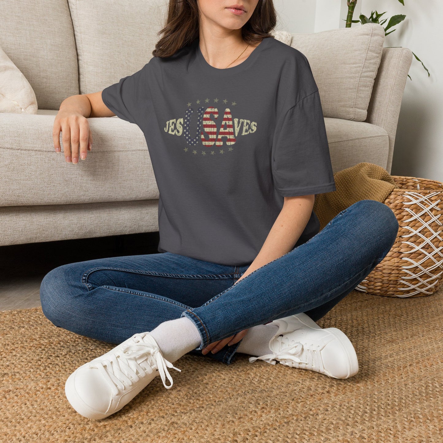 JesUSAves Patriotic T-Shirt — American Flag Christian Faith Tee