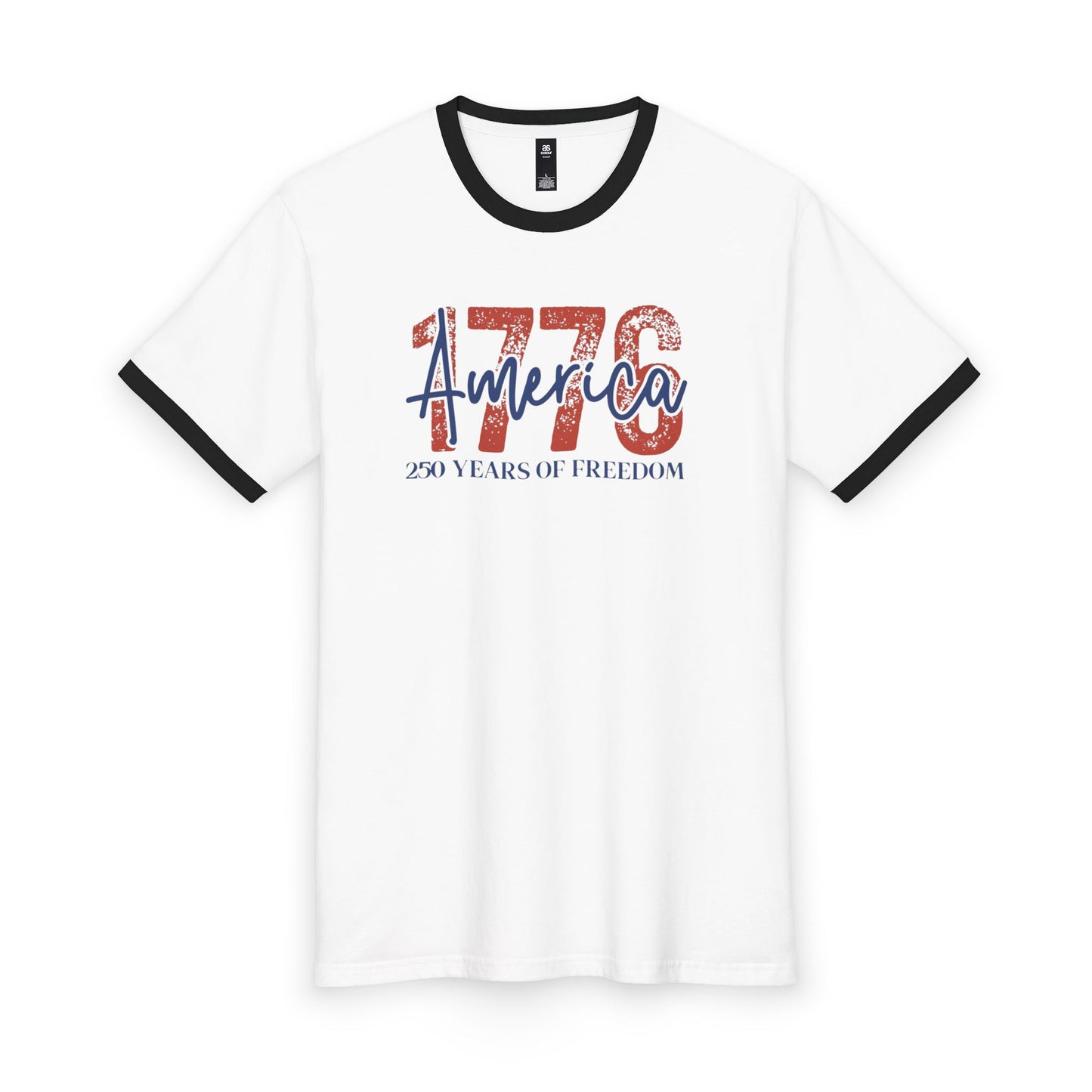 #250 1776 America: 250 Years of Freedom' Patriotic Independence Day Ringer Tee